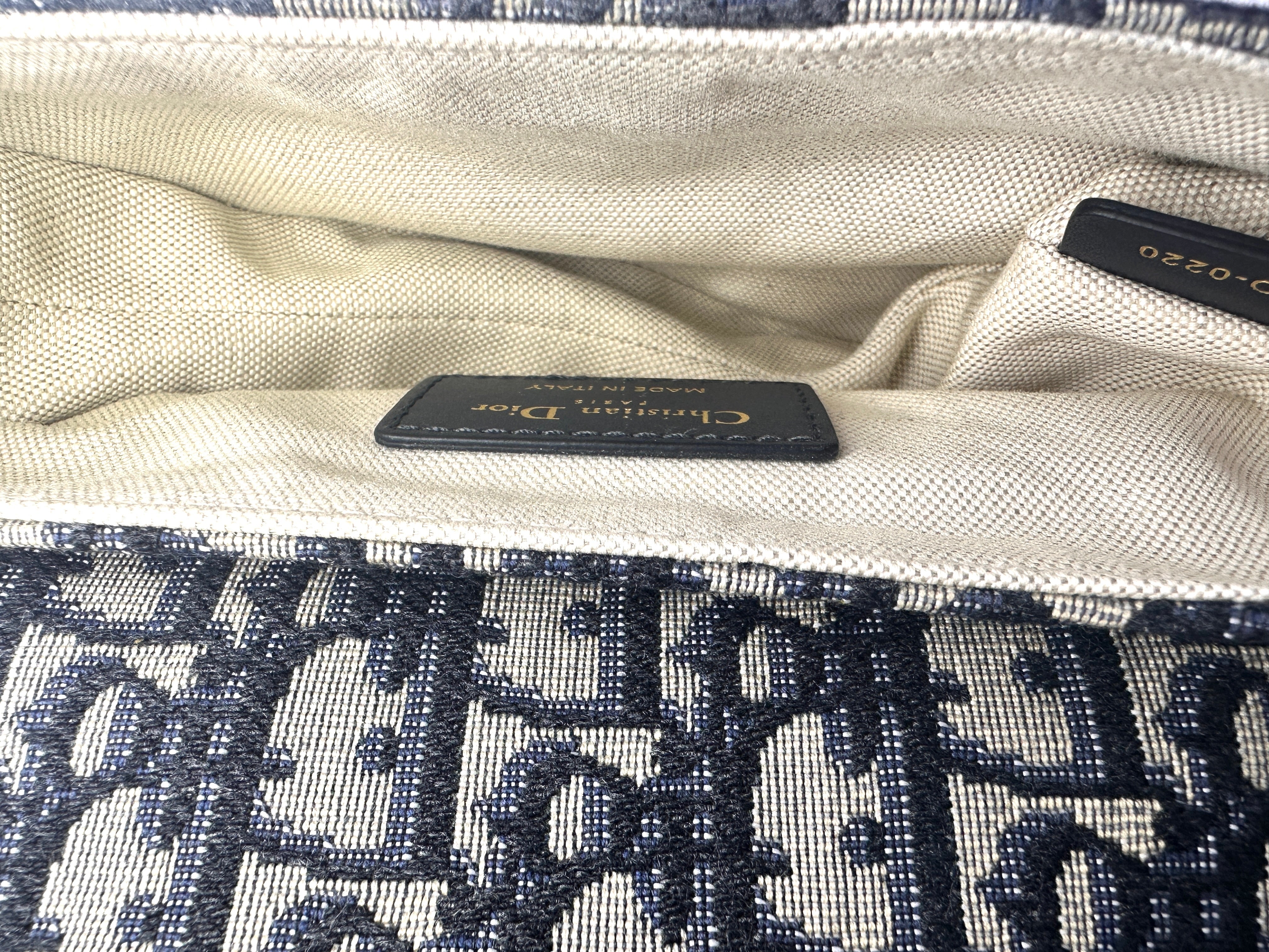 Christian Dior Oblique Blue Jacquard Small Size Saddle Bag DR524