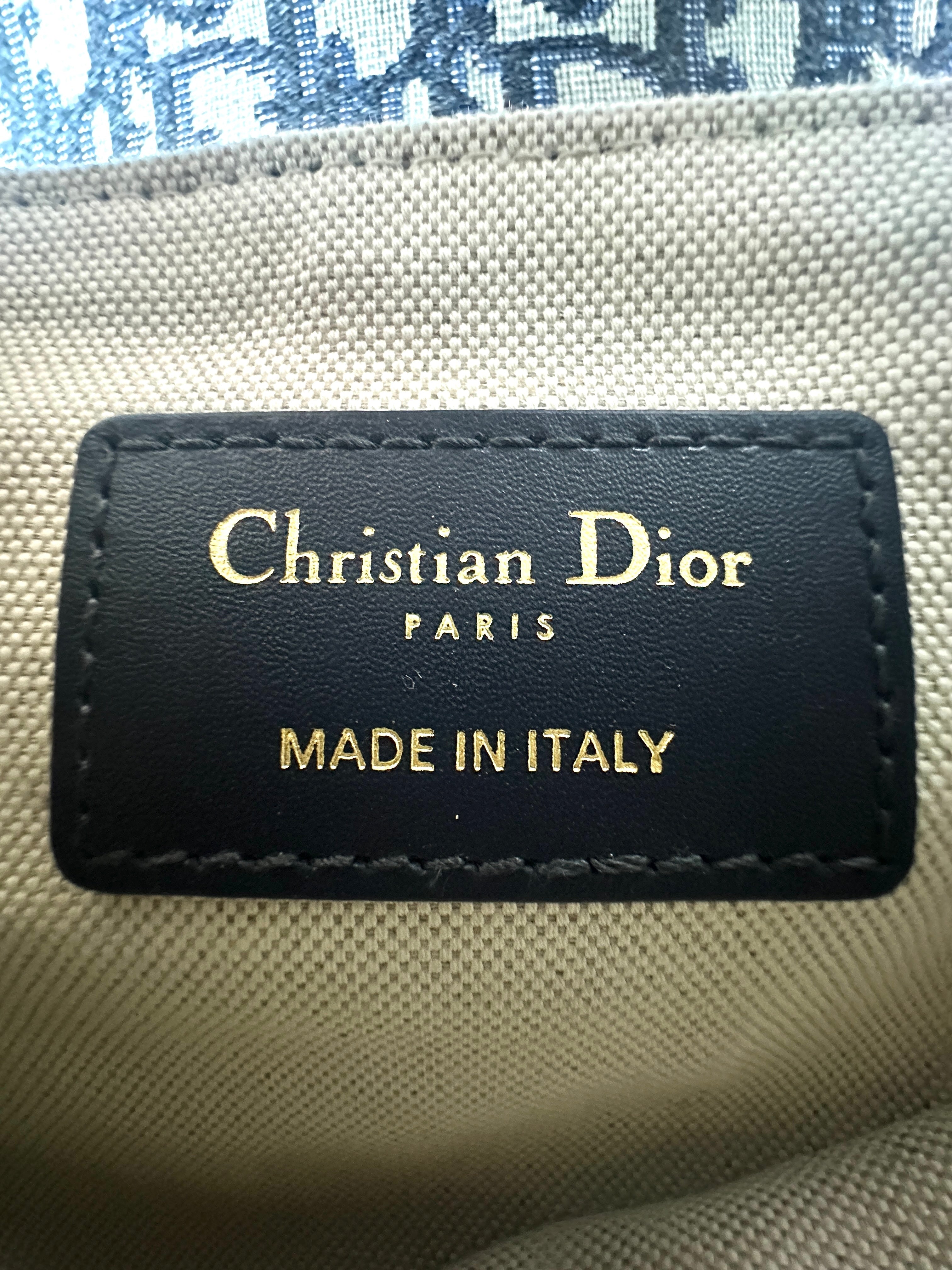 Christian Dior Oblique Blue Jacquard Small Size Saddle Bag DR524