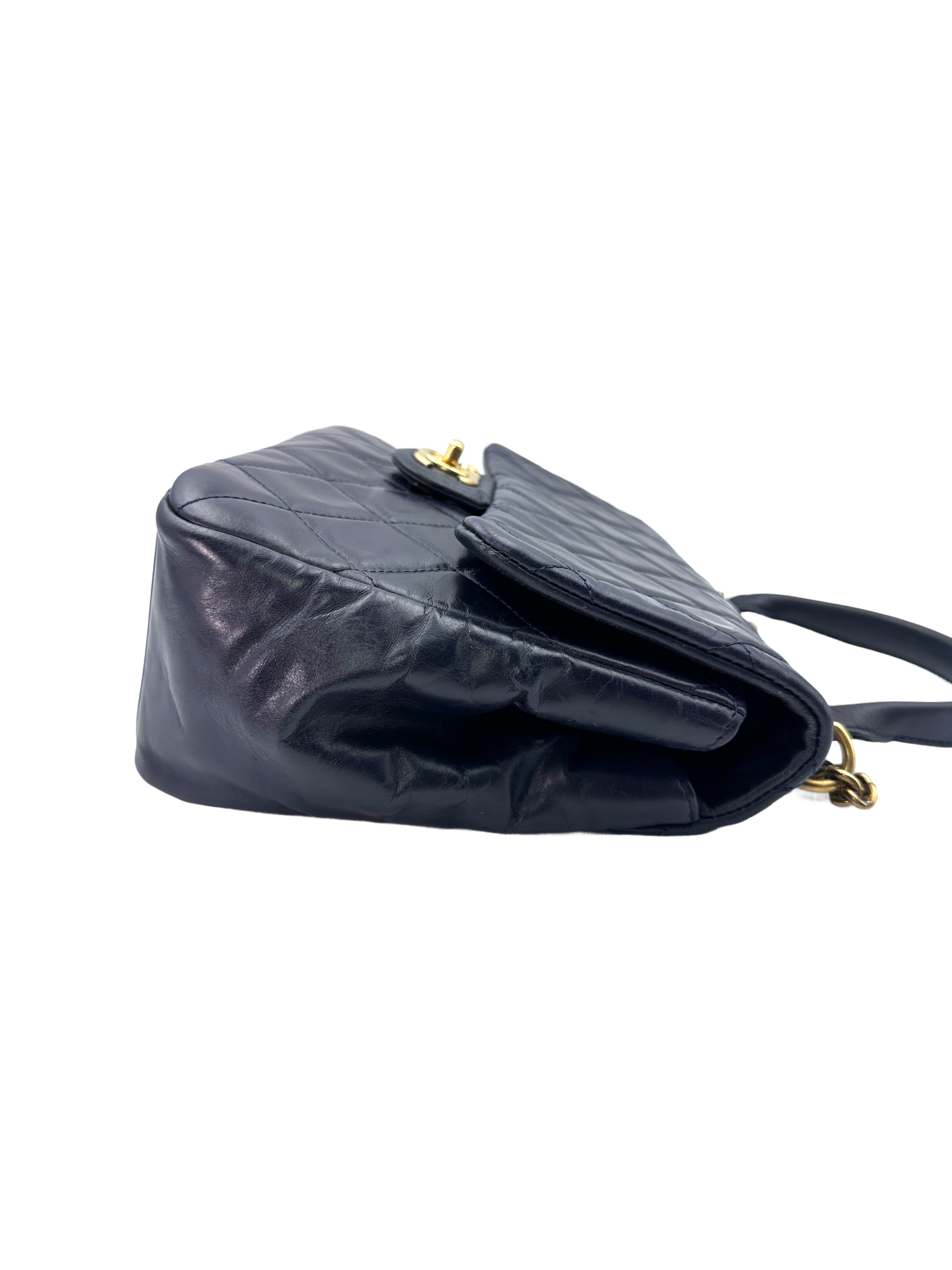 Chanel Paris-Bombay Navy Quilted Leather Top Handle Flap Bag(23***59) CC1452