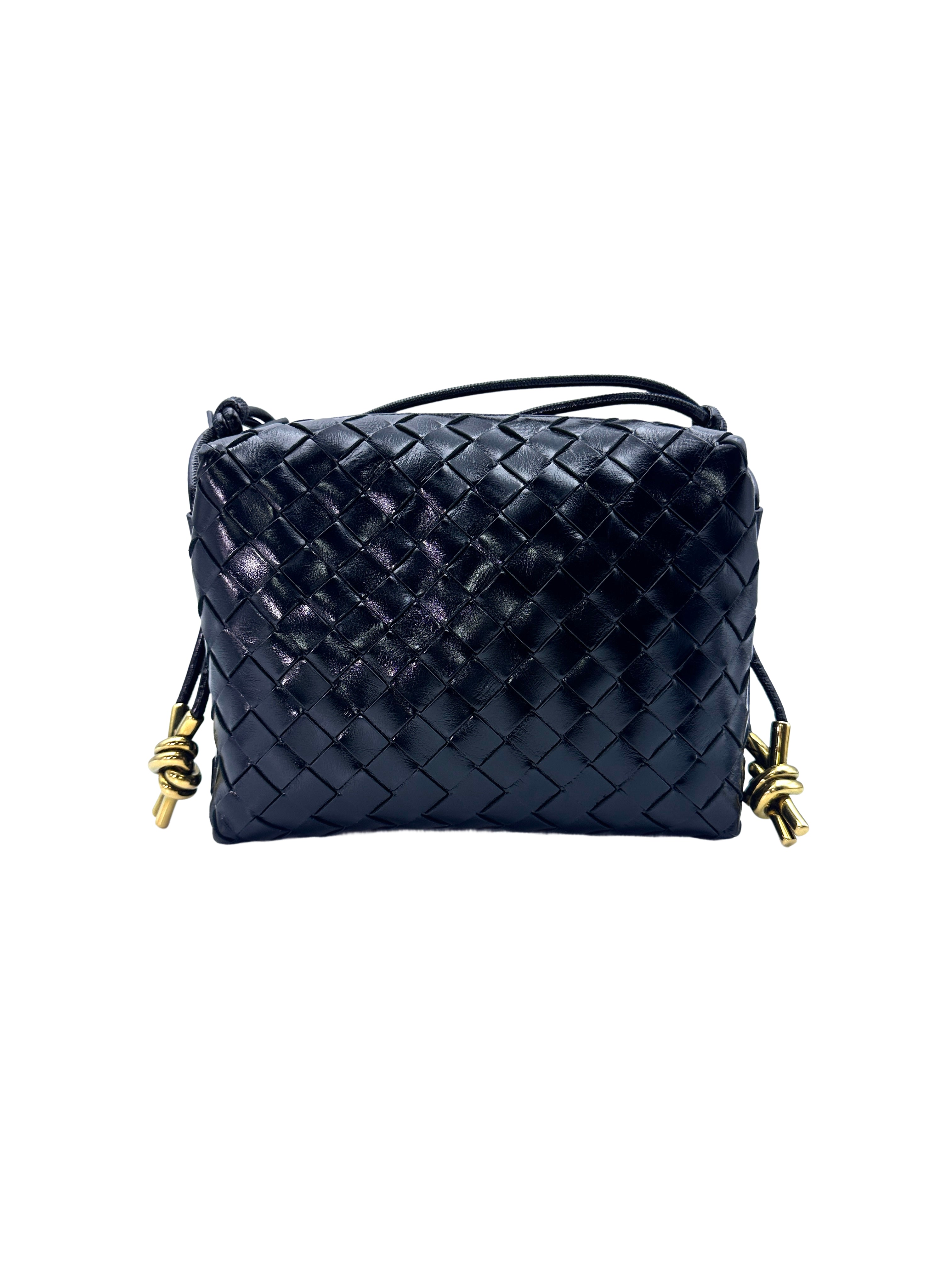 Bottega Veneta Loop Black Intrecciato Leather Shoulder Bag BV102