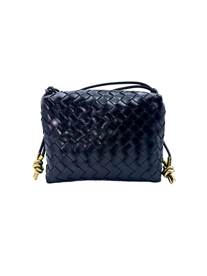 Bottega Veneta Loop Black Intrecciato Leather Shoulder Bag BV102