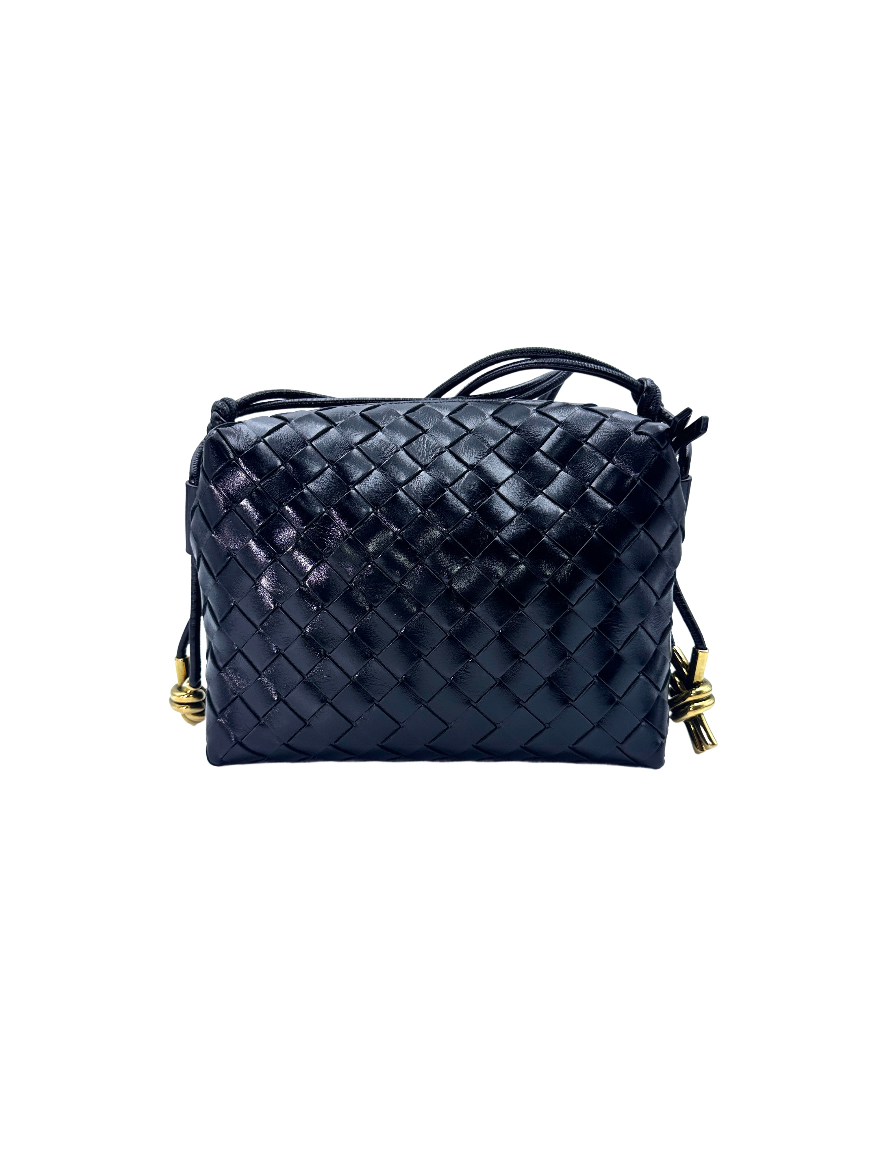 Bottega Veneta Loop Black Intrecciato Leather Shoulder Bag BV102