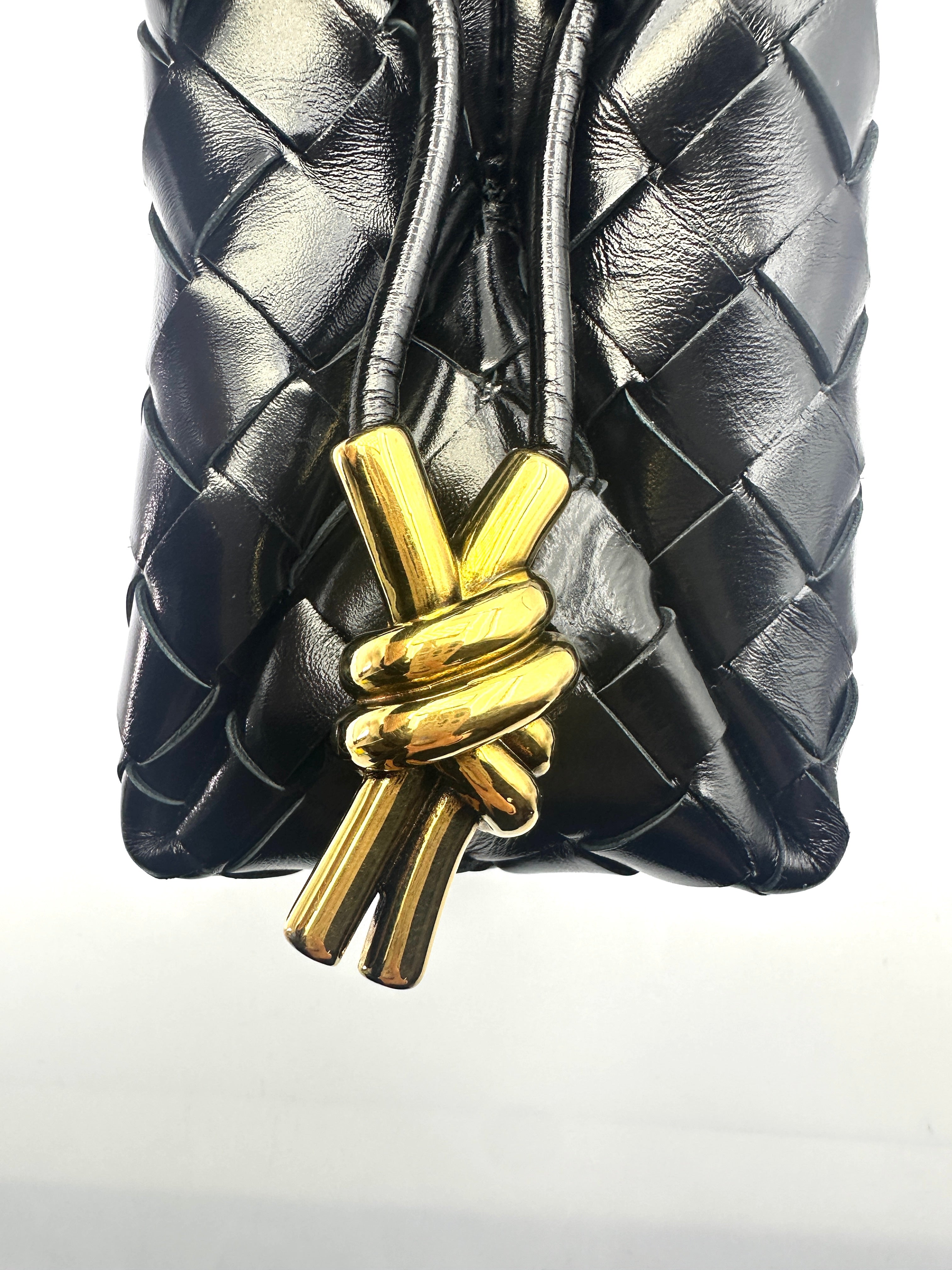 Bottega Veneta Loop Black Intrecciato Leather Shoulder Bag BV102