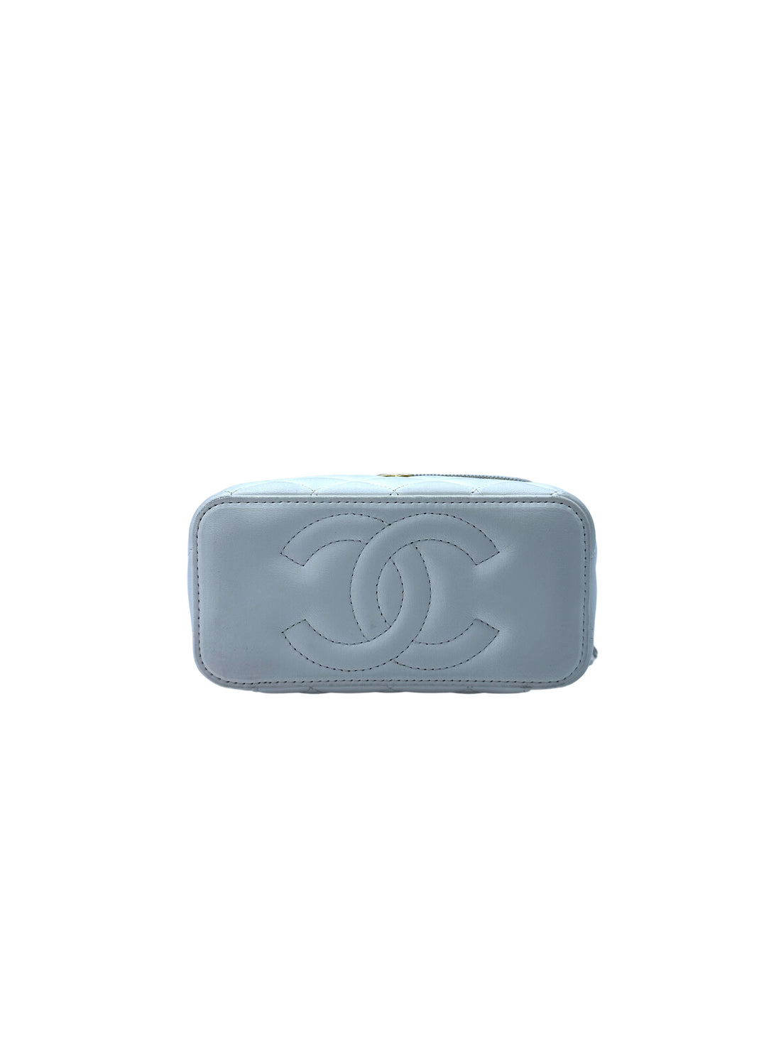 Chanel White Quilted Pearl Crush Vanity Case(J5***X1) CC1450