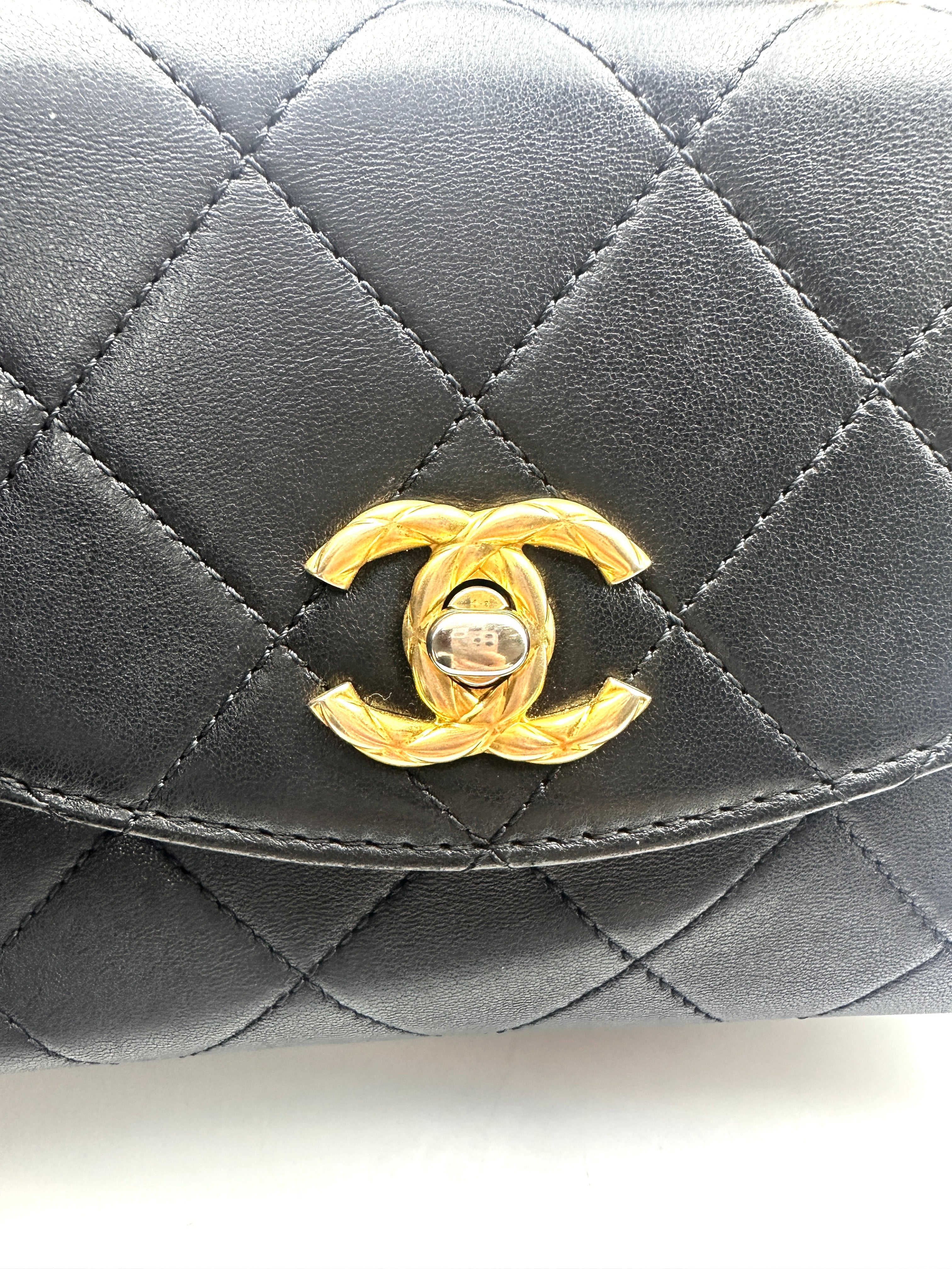 Chanel Trendy CC Black Quilted Calfskin Top Handle Flap Bag(30***60) IRIS041
