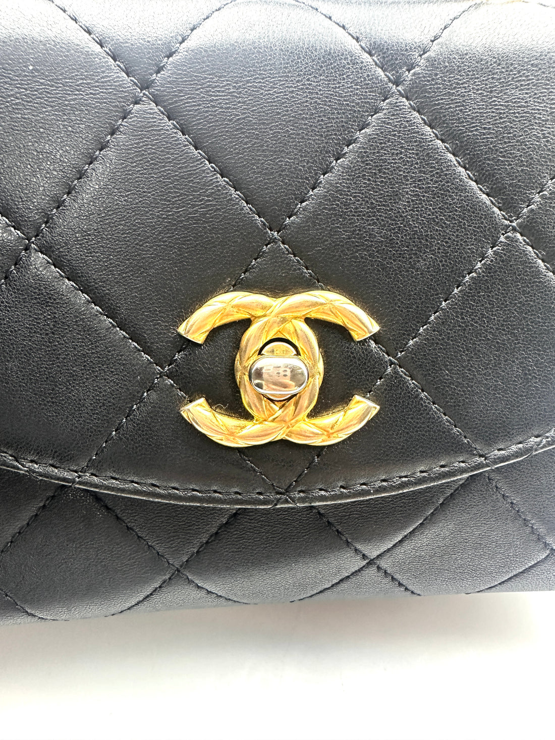 Chanel Trendy CC Black Quilted Calfskin Top Handle Flap Bag(30***60) IRIS041