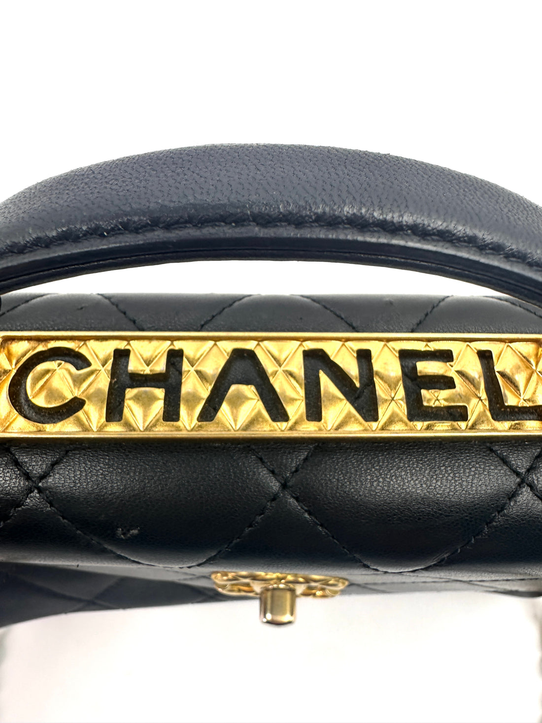 Chanel Trendy CC Black Quilted Calfskin Top Handle Flap Bag(30***60) IRIS041