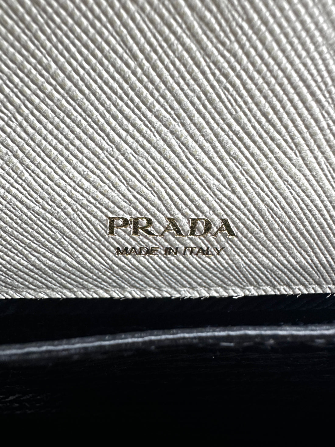 Prada Saffiano White Leather Heart Lock Wallet On Chain IRIS044