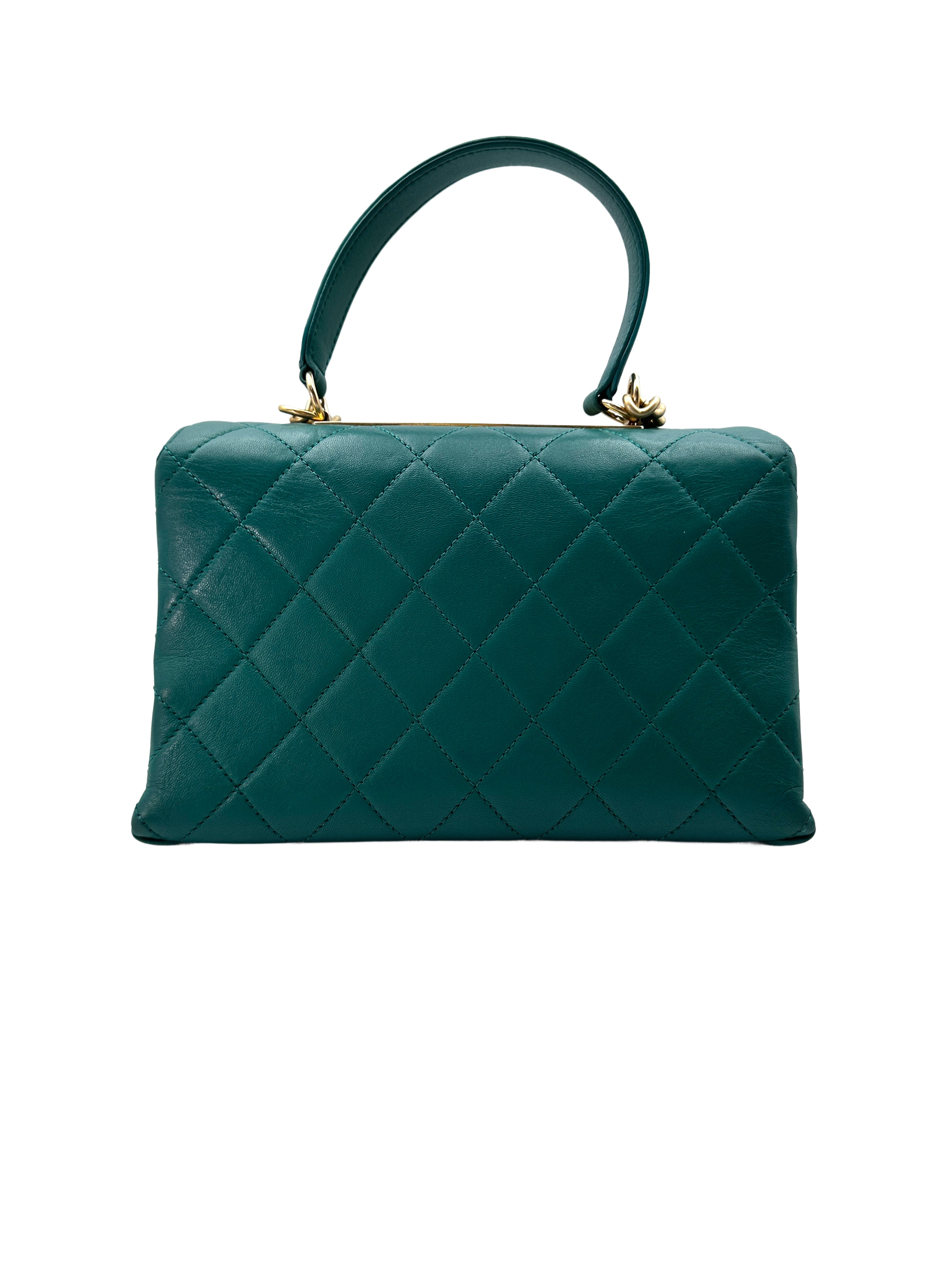 Chanel CoCo Handle Blue Quilted Leather Handle Bag With Gold Hardware(28***63) IRIS045