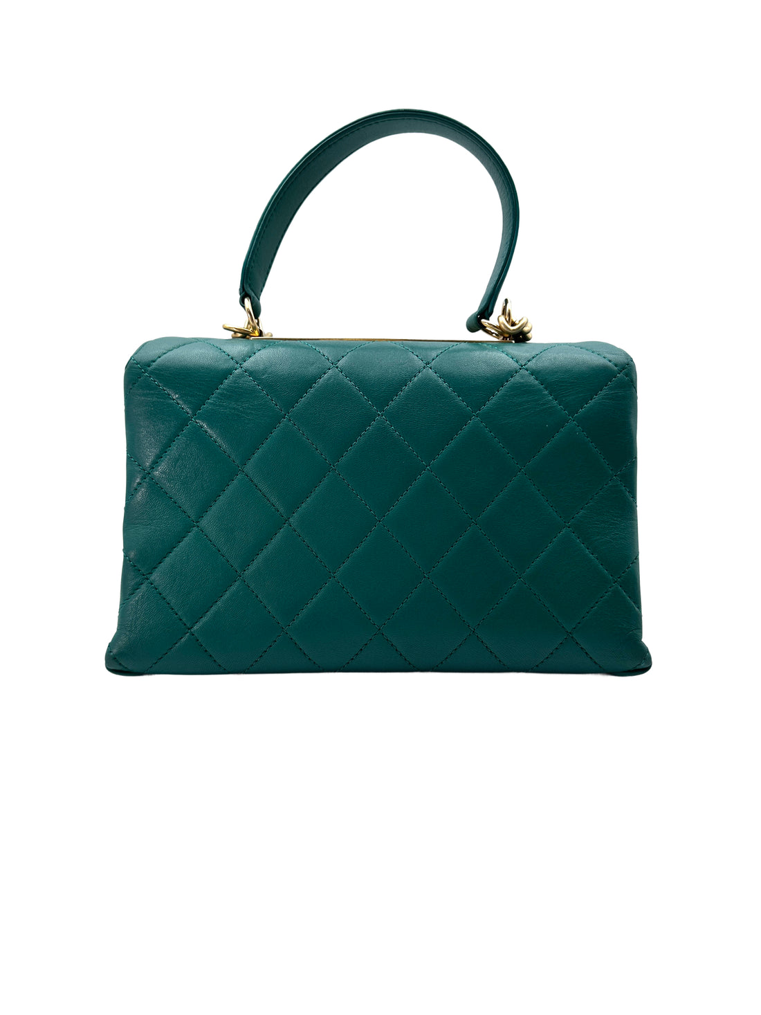 Chanel CoCo Handle Blue Quilted Leather Handle Bag With Gold Hardware(28***63) IRIS045