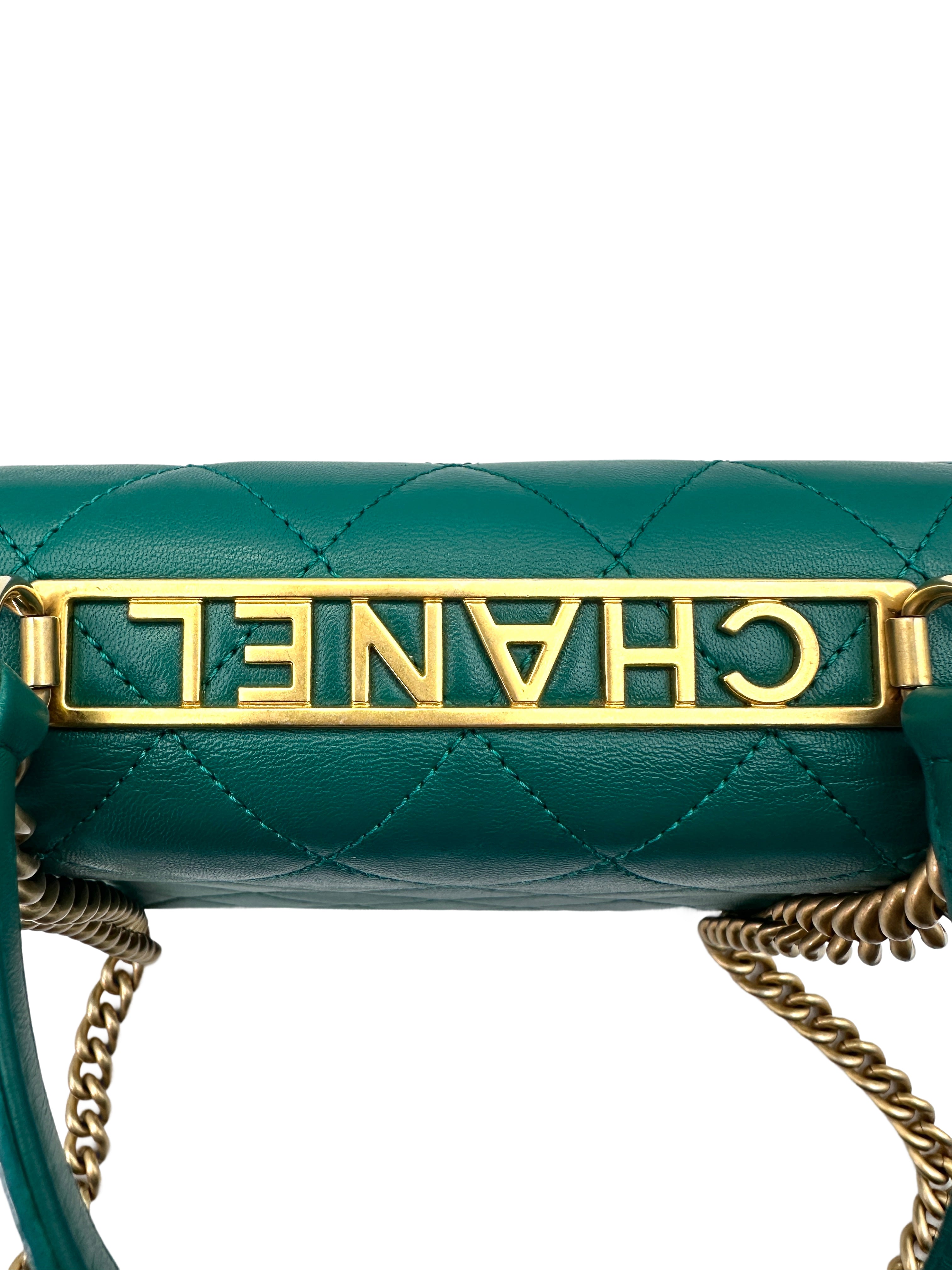Chanel CoCo Handle Blue Quilted Leather Handle Bag With Gold Hardware(28***63) IRIS045