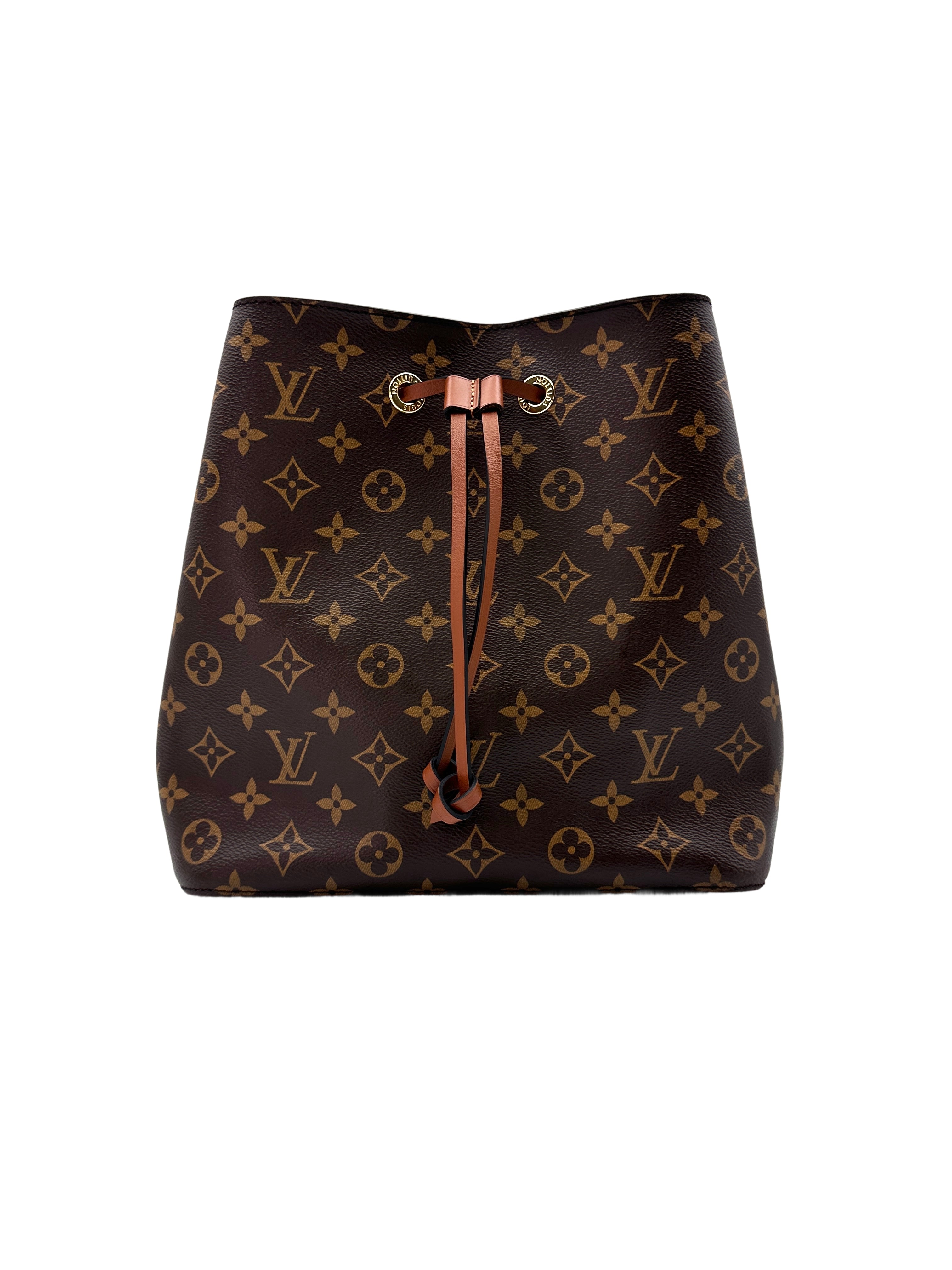 Louis Vuitton NeoNeo Monogram Canvas Bucket Bag With Brown Drawstring LV2020