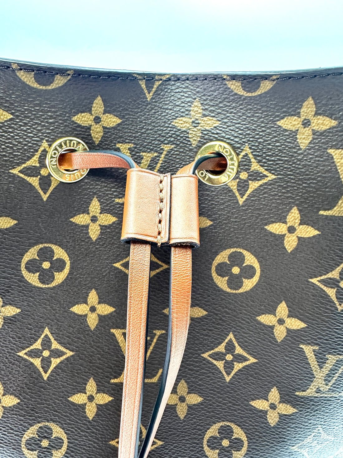 Louis Vuitton NeoNeo Monogram Canvas Bucket Bag With Brown Drawstring LV2020