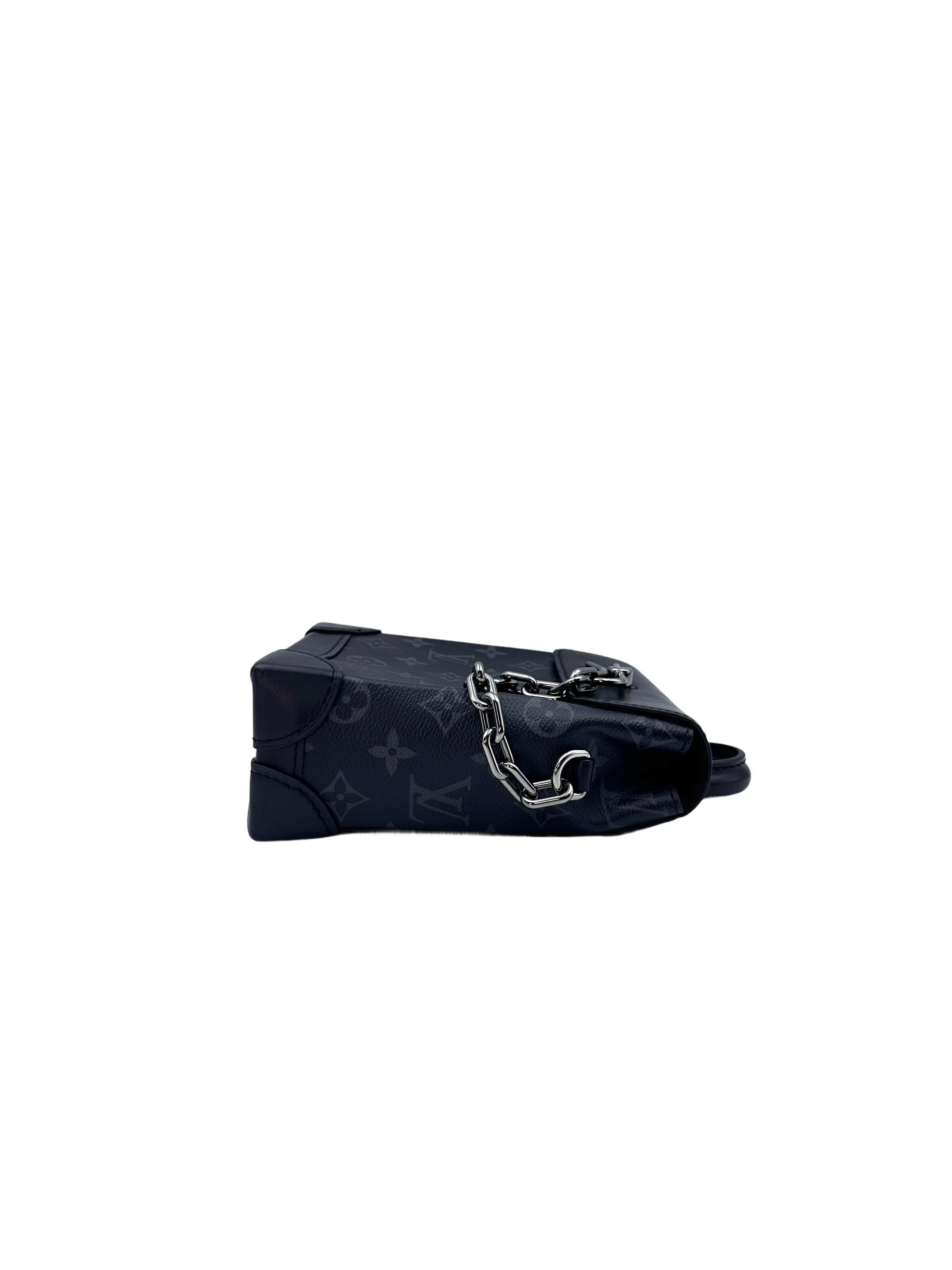 Louis Vuitton Nano Steamer Black Monogram Eclipse Canvas Handle Bag LV2019