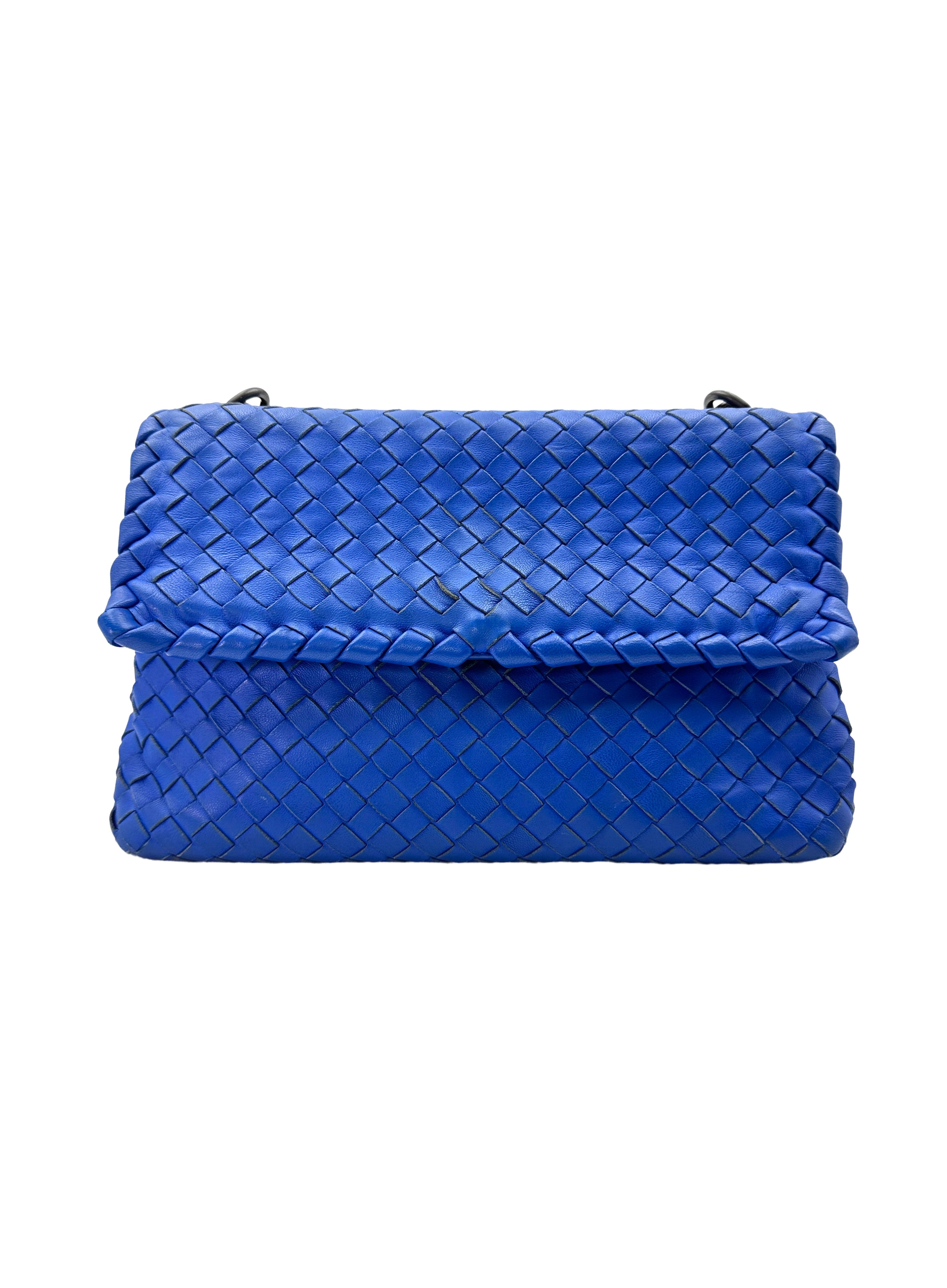 Bottega Veneta Olimpia Blue Intrecciato Leather Medium Size Shoulder Bag LV2021