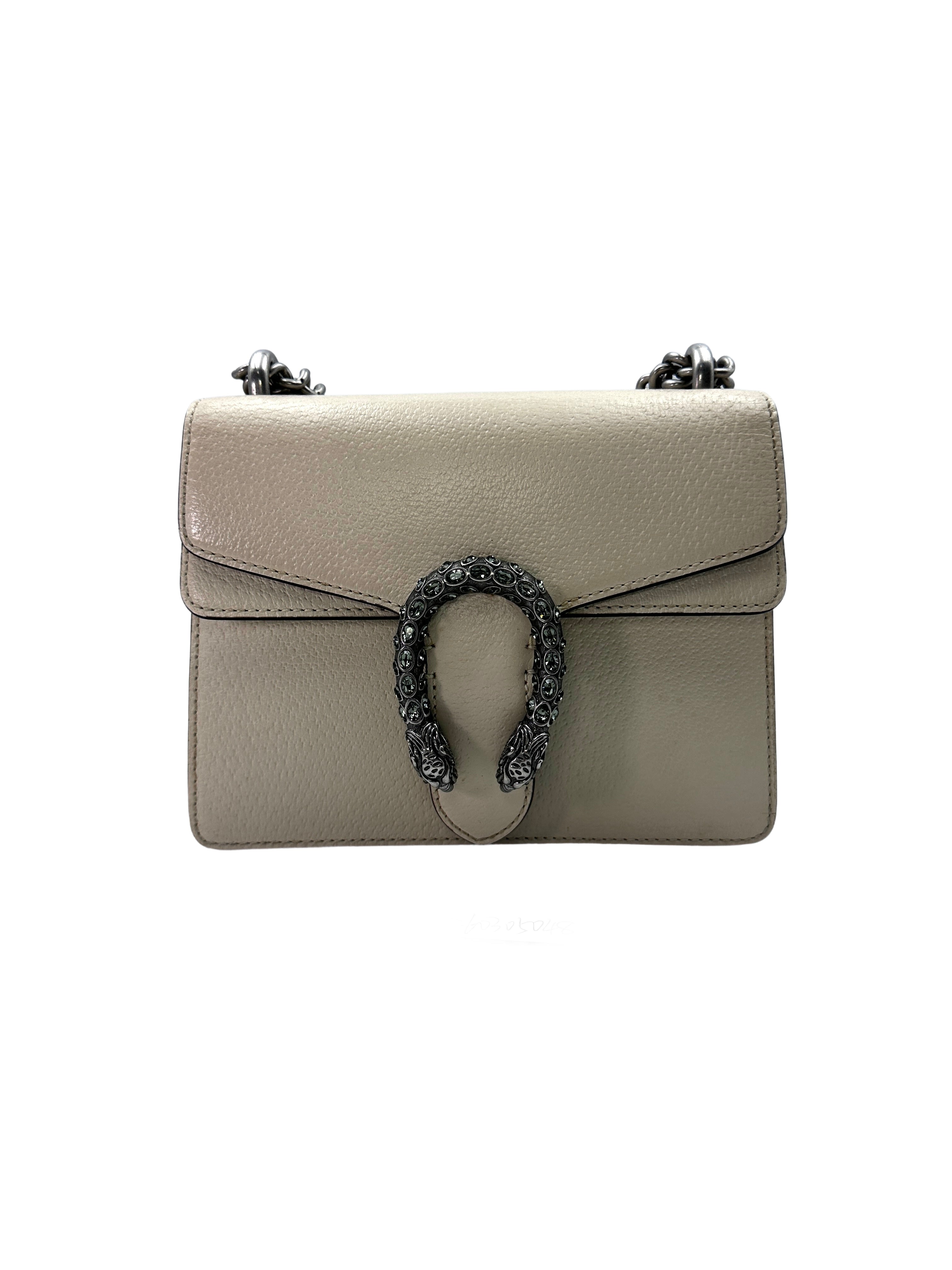 Gucci Dionysus Beige Leather Small Size Chain Shoulder Bag GG646