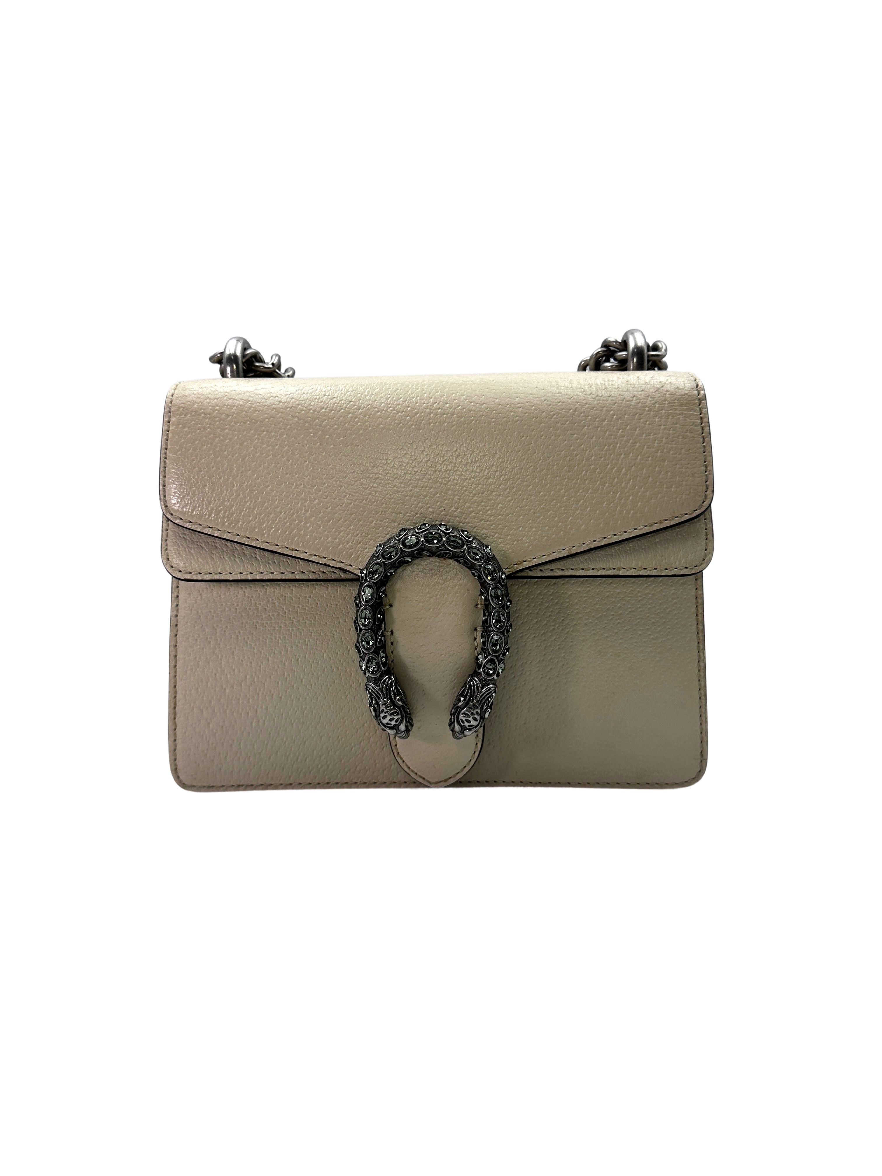 Gucci Dionysus Beige Leather Small Size Chain Shoulder Bag GG646