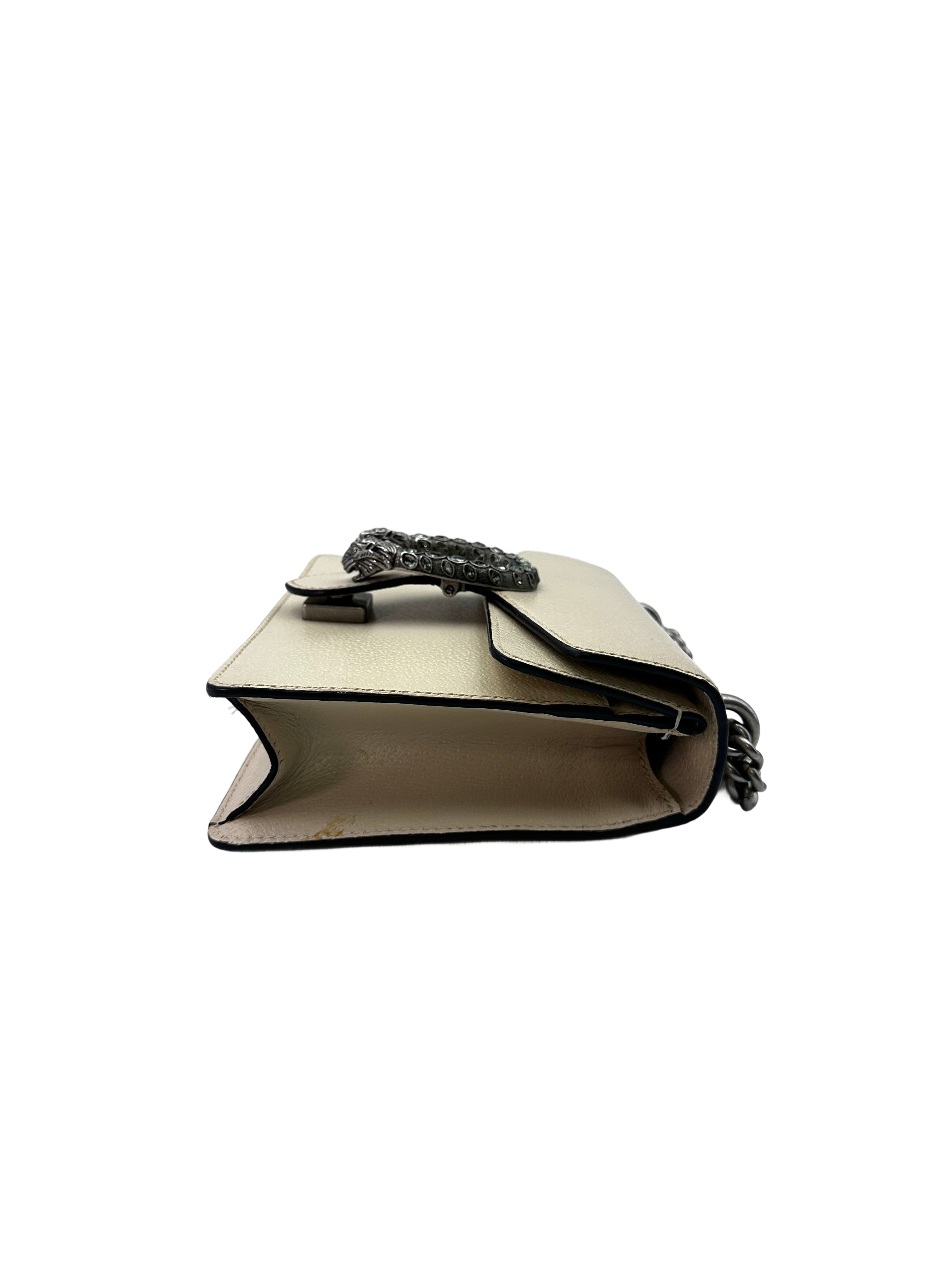 Gucci Dionysus Beige Leather Small Size Chain Shoulder Bag GG646