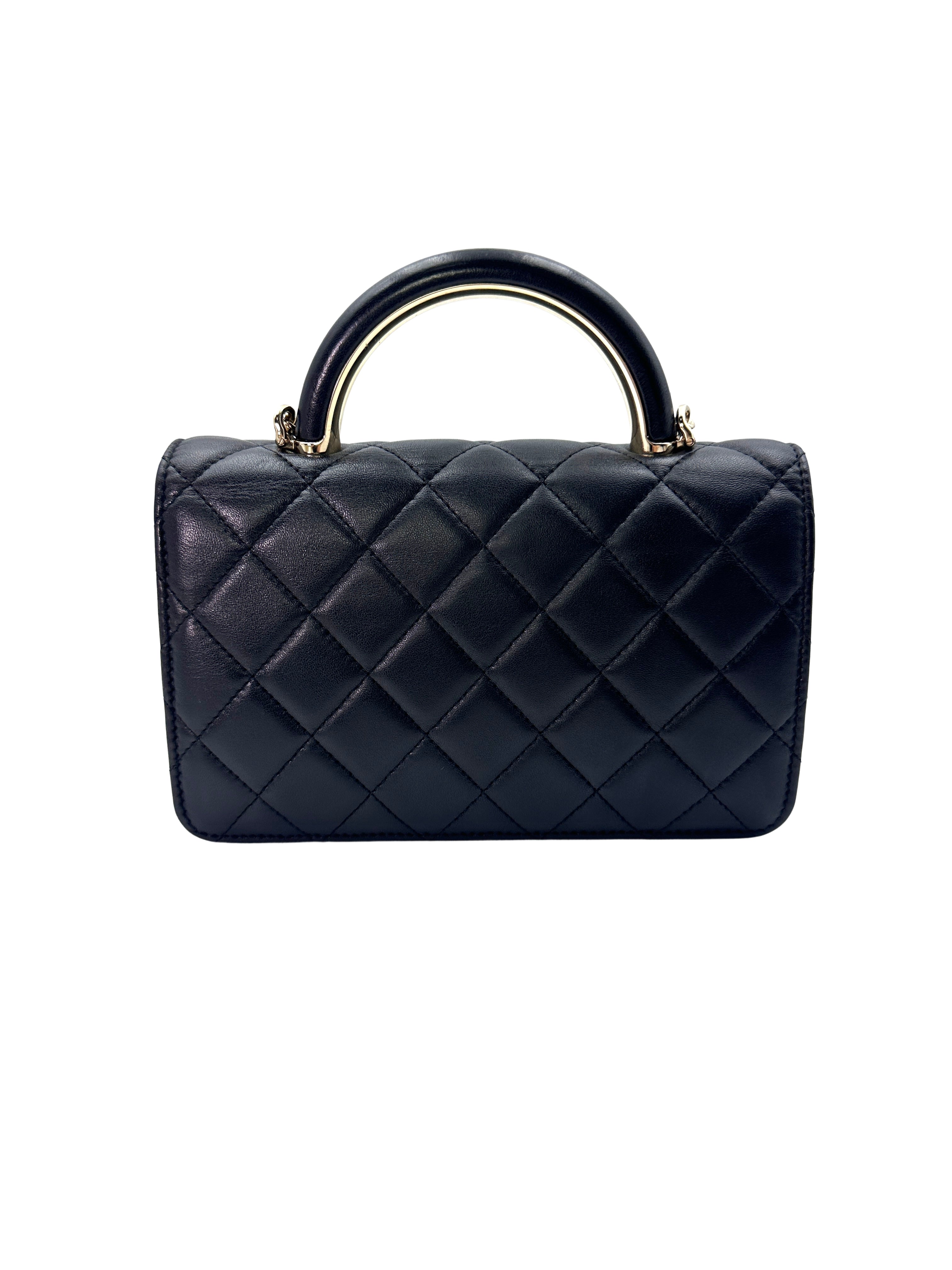 Chanel 22A Black Quilted Wallet On Chain(PC***5H) CC1460