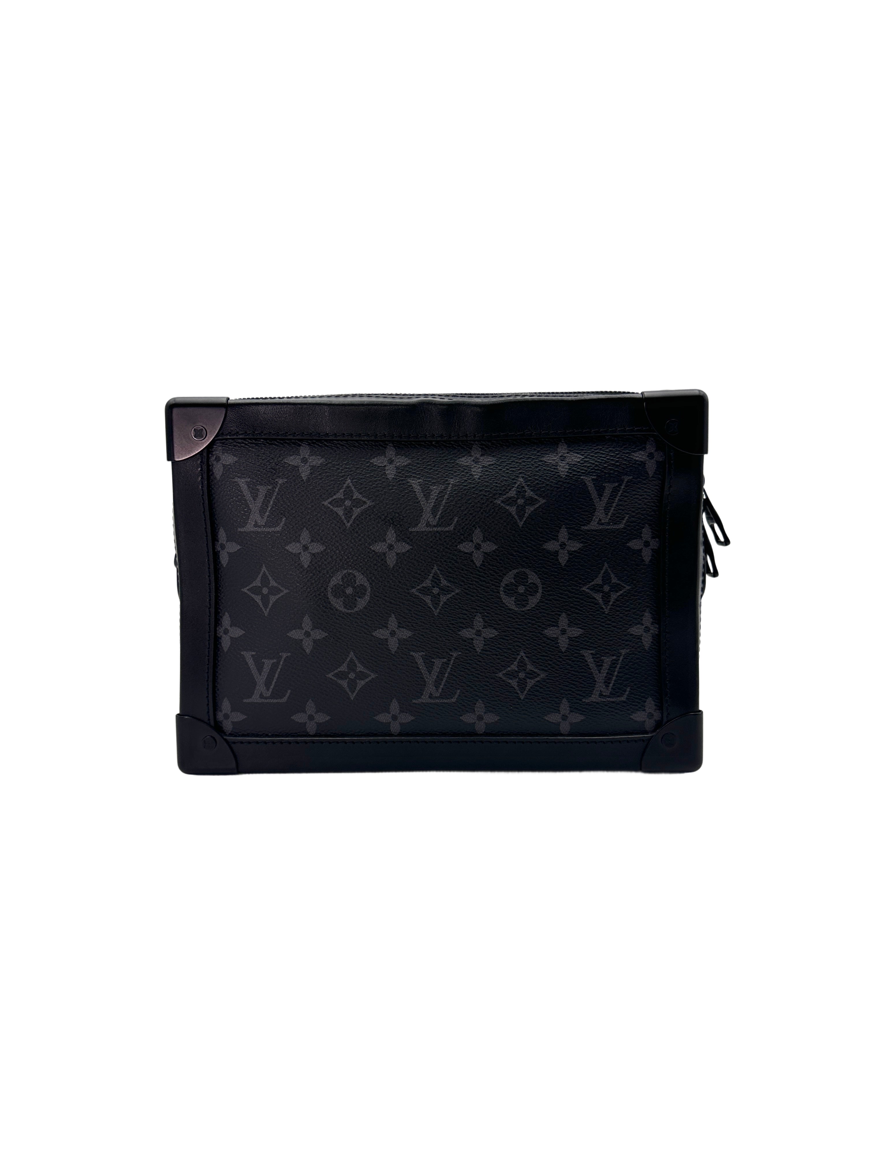 Louis Vuitton Soft Trunk Black Monogram Eclipse Canvas Shoulder Bag LV2026
