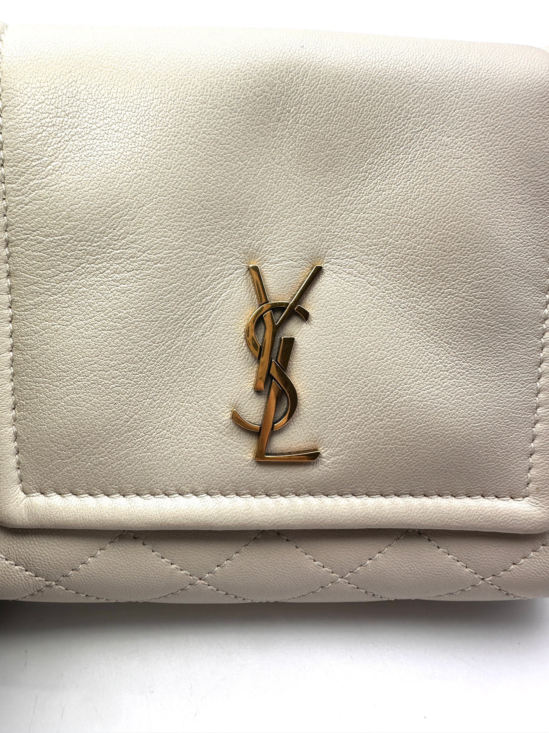 Saint Laurent Nolita White Quilted Leather Chain Shoulder Bag SL167