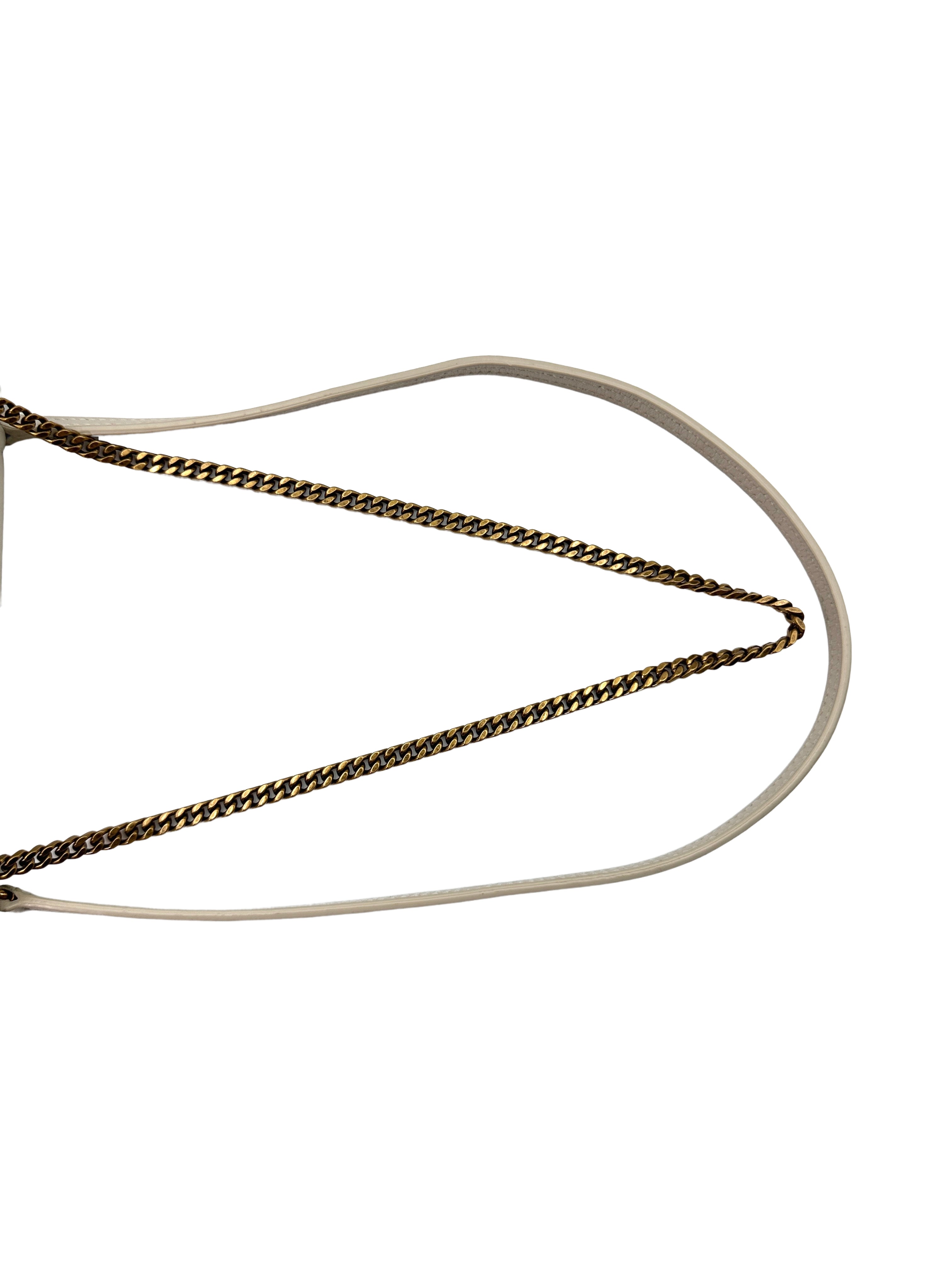 Saint Laurent Nolita White Quilted Leather Chain Shoulder Bag SL167