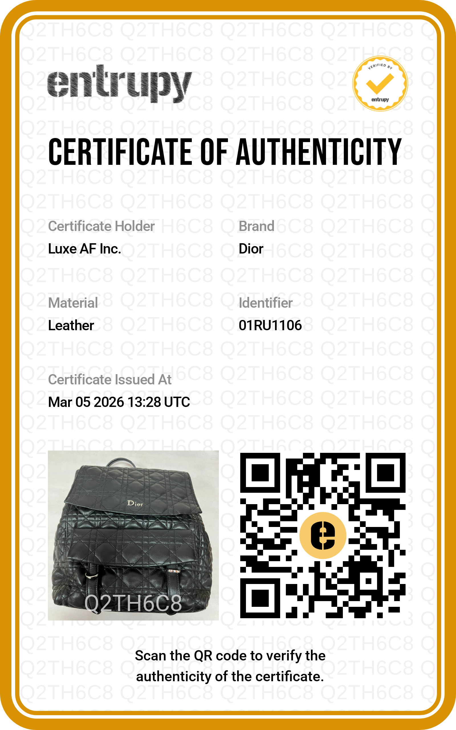 Christian Dior Stardust Black Cannage Leather Backpcak DR533