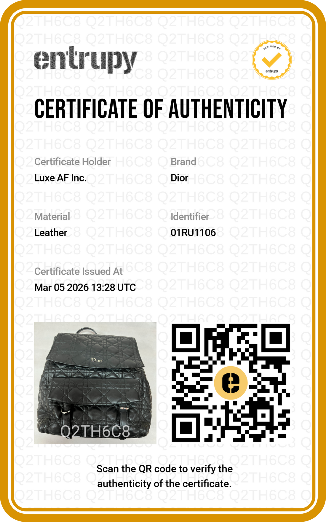 Christian Dior Stardust Black Cannage Leather Backpcak DR533