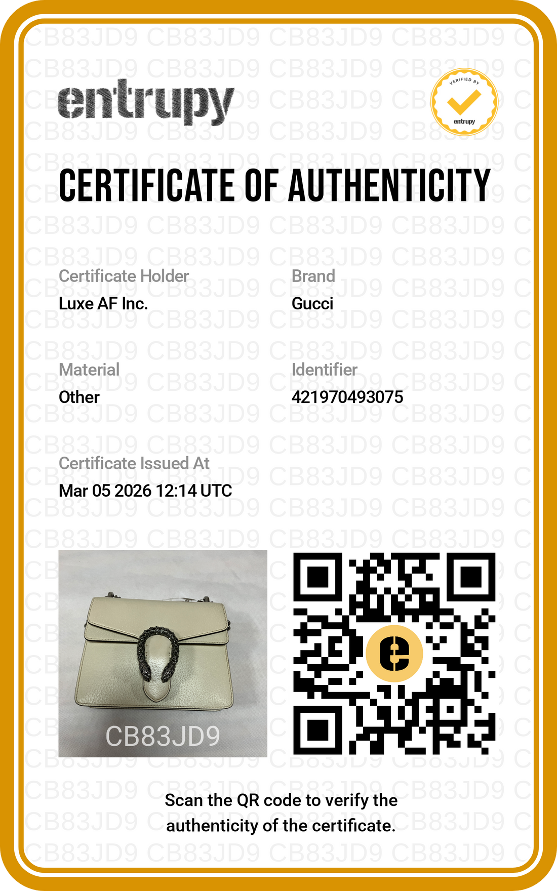 Gucci Dionysus Beige Leather Small Size Chain Shoulder Bag GG646
