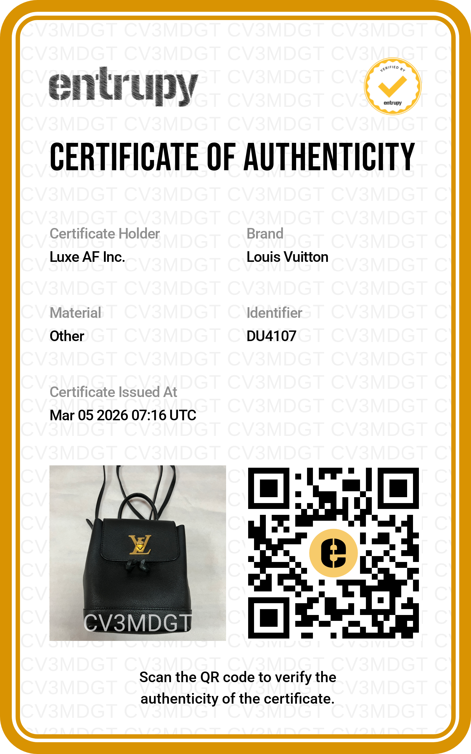 Louis Vuitton Lockme Black Taurillon Leather Backpack LV2014