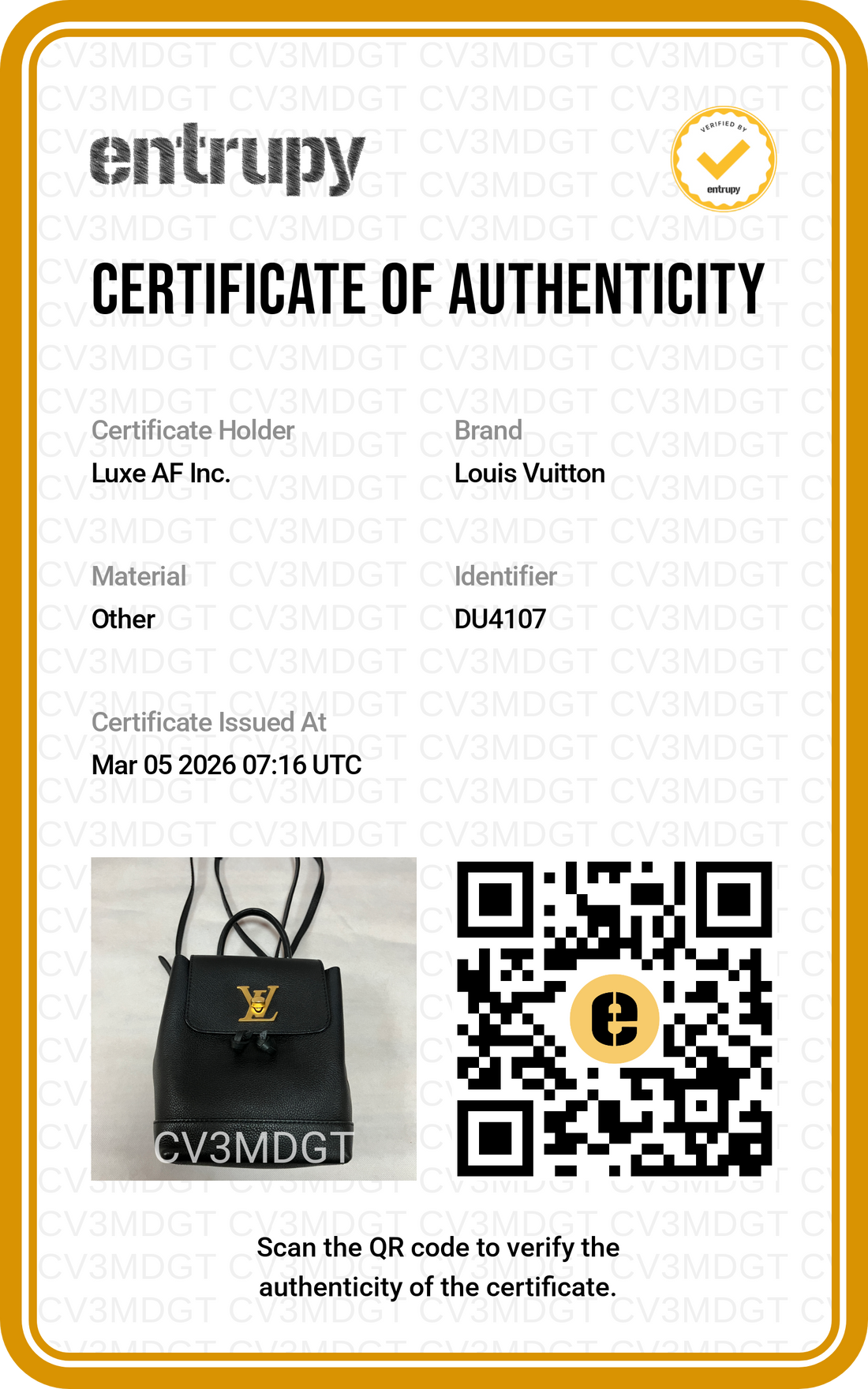 Louis Vuitton Lockme Black Taurillon Leather Backpack LV2014
