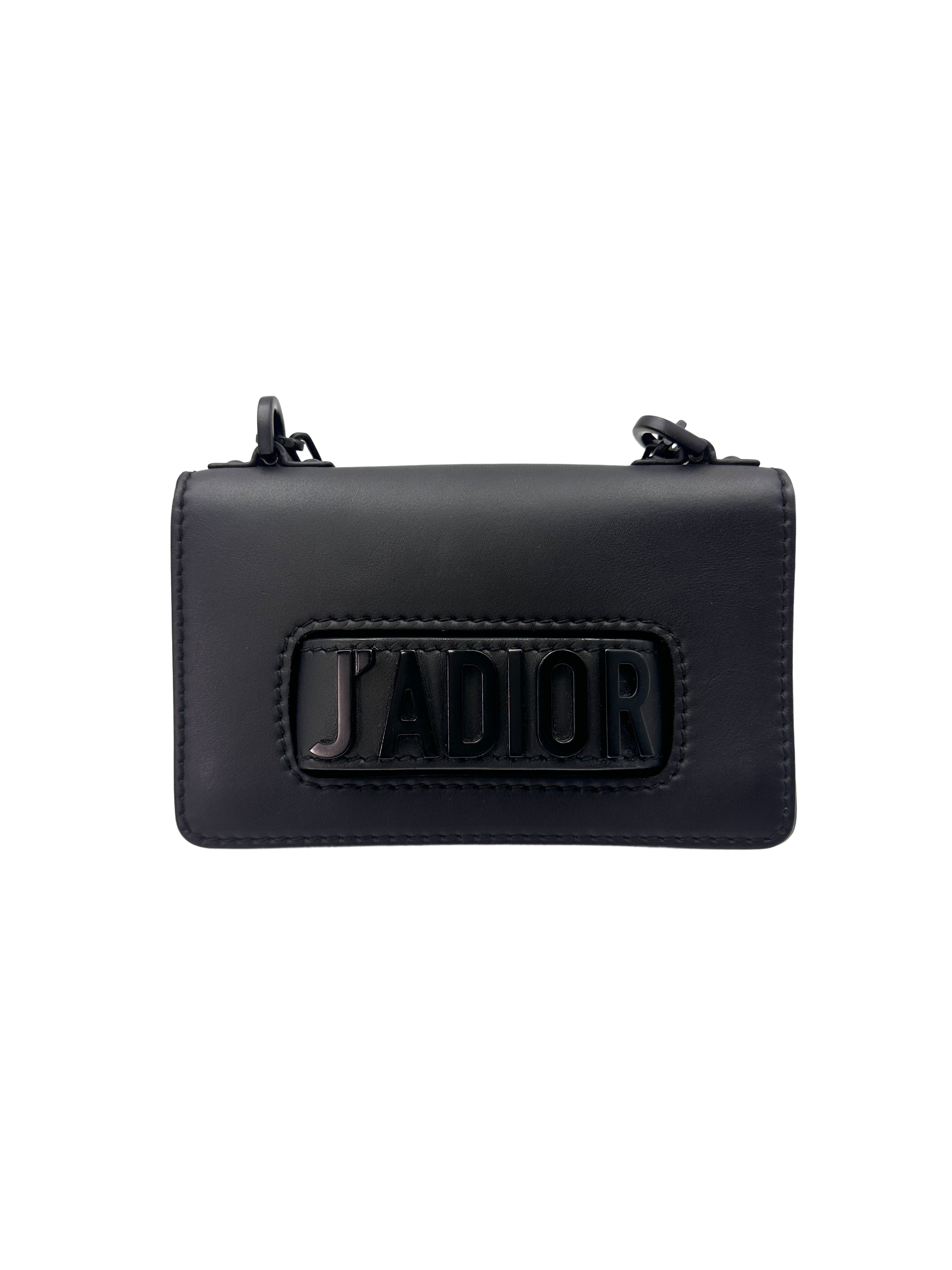 Christian Dior J'Adior Ultramatte Black Leather Small Size Chain Flap Bag DR527