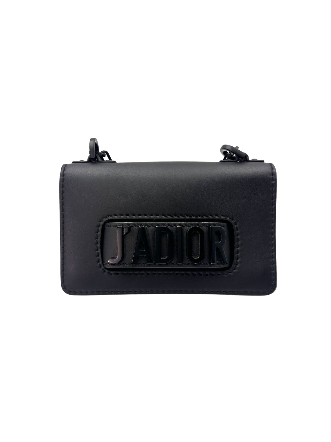 Christian Dior J'Adior Ultramatte Black Leather Small Size Chain Flap Bag DR527