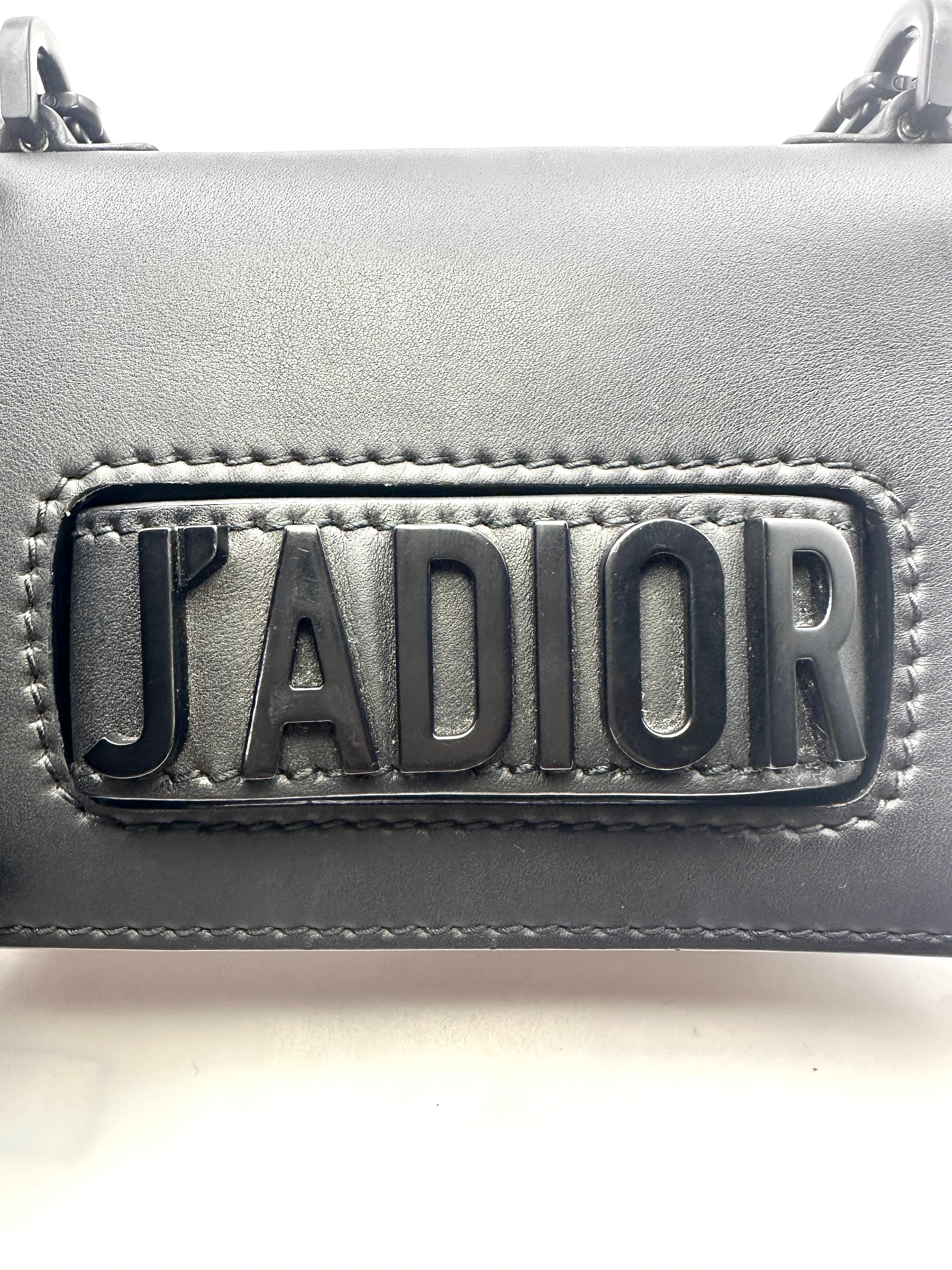 Christian Dior J'Adior Ultramatte Black Leather Small Size Chain Flap Bag DR527