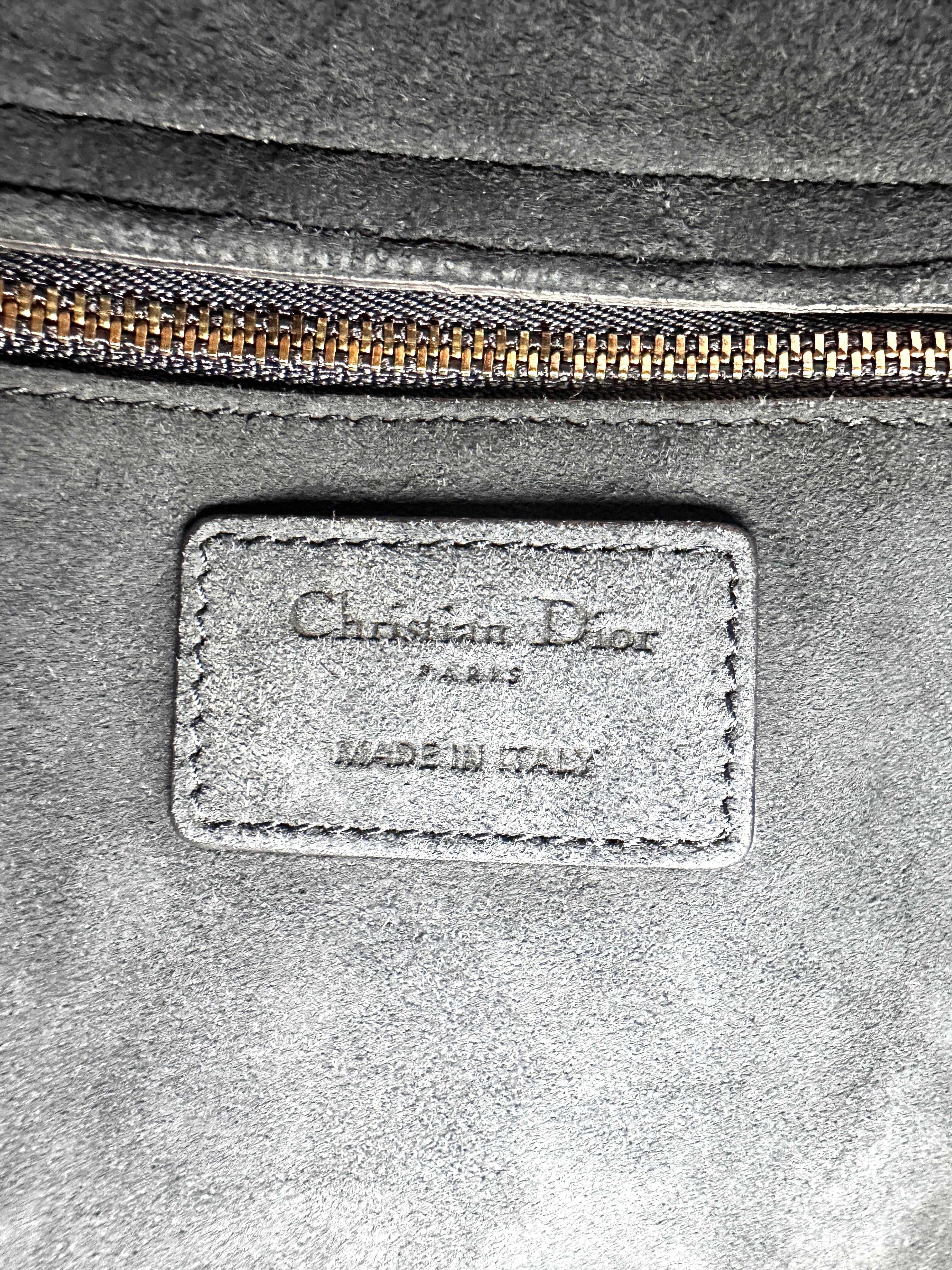 Christian Dior Lady Dior Blue Studded Cannage Denim Handle Bag With Gold Charms DR528