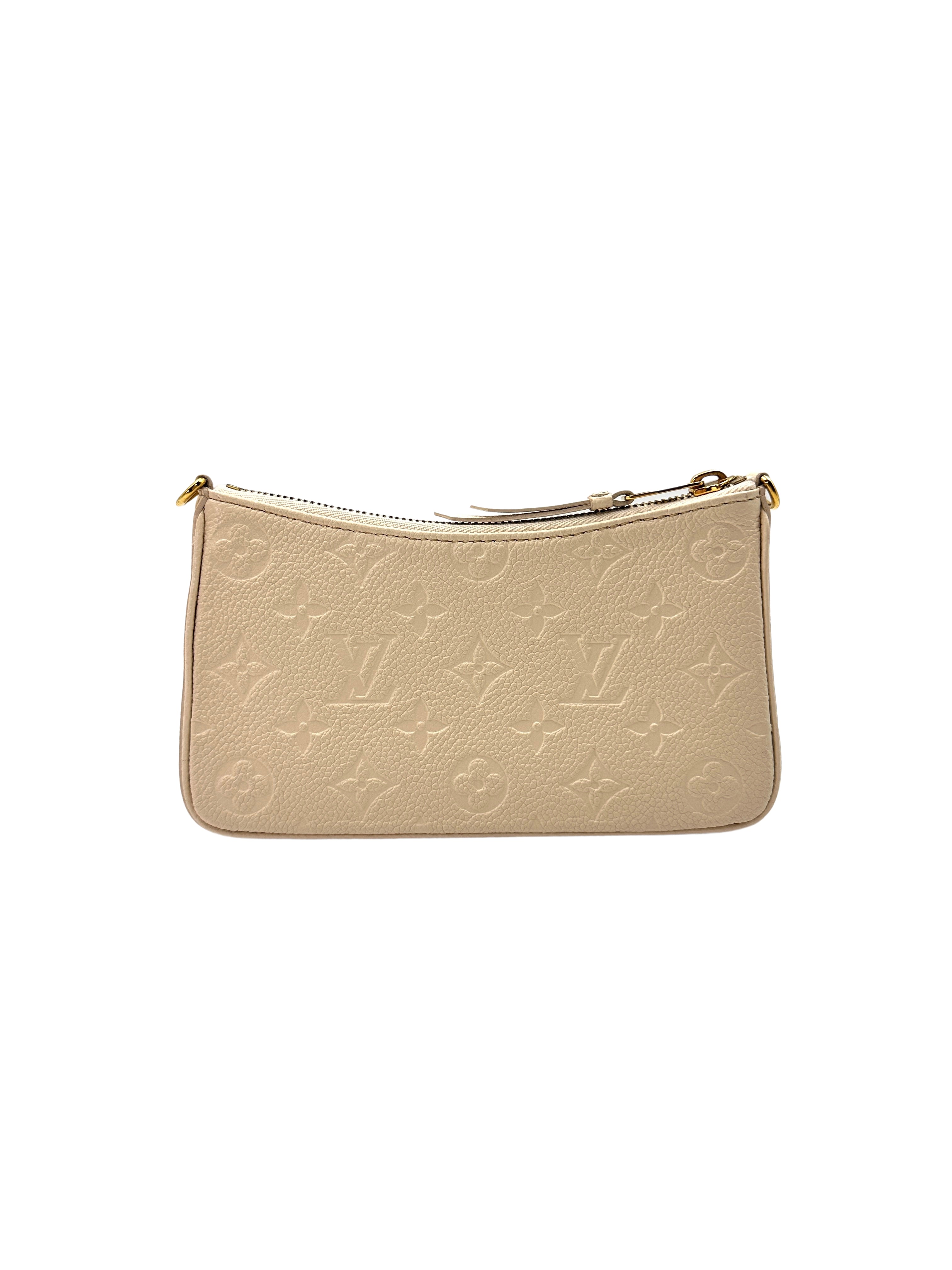 Louis Vuitton Easy Pouch On Strap White Monogram Empreinte Leather Pouch LV2022