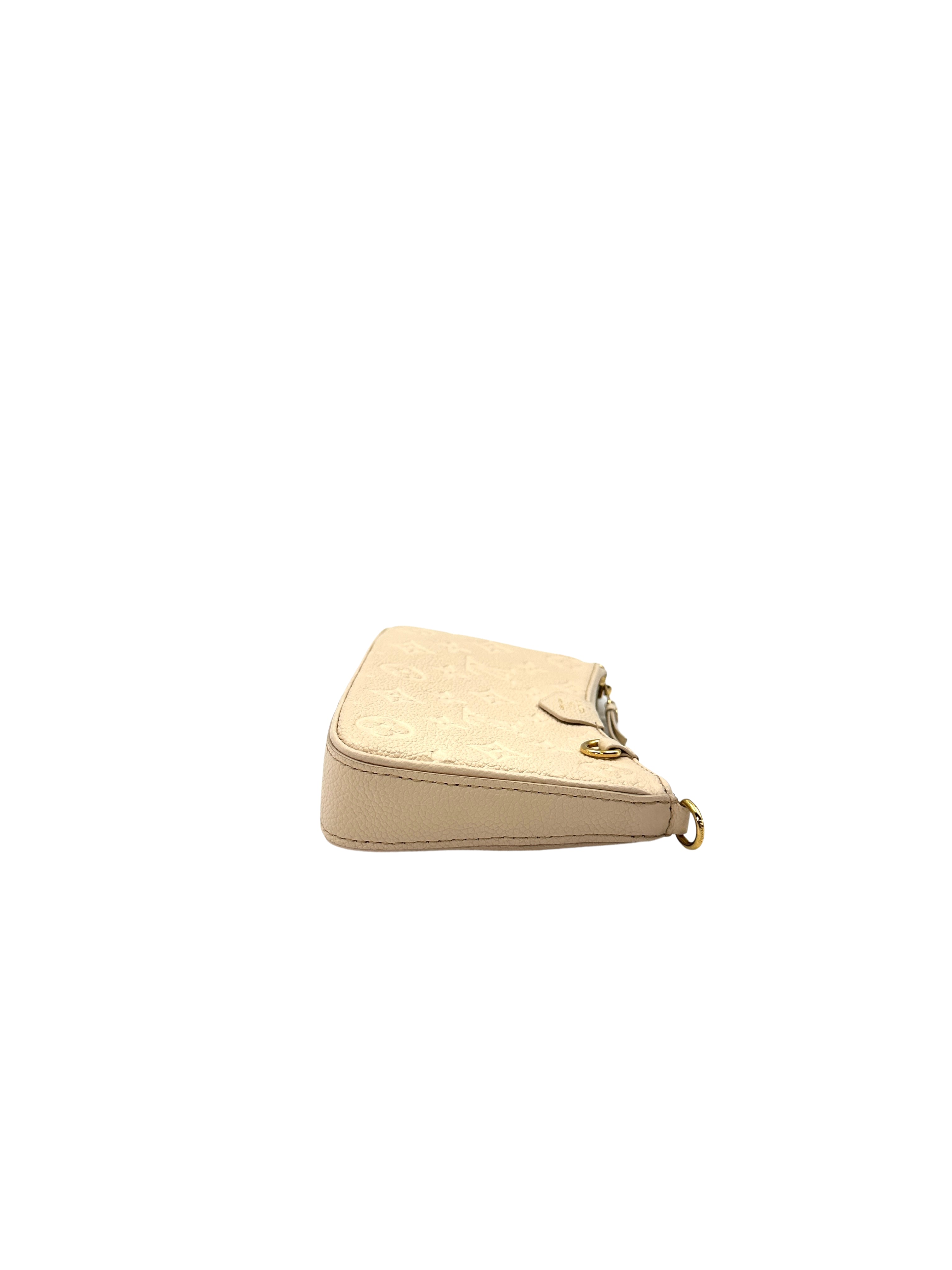 Louis Vuitton Easy Pouch On Strap White Monogram Empreinte Leather Pouch LV2022