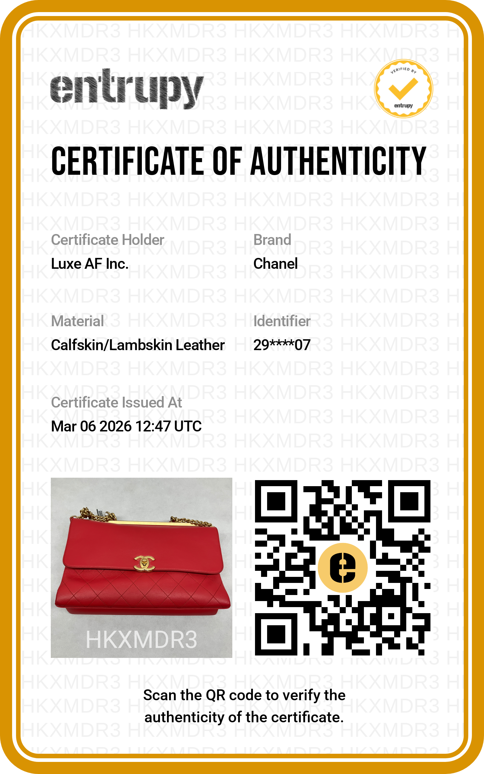 Chanel CoCo Luxe Red Quilted Calfskin Flap Bag(29***07) CC1462