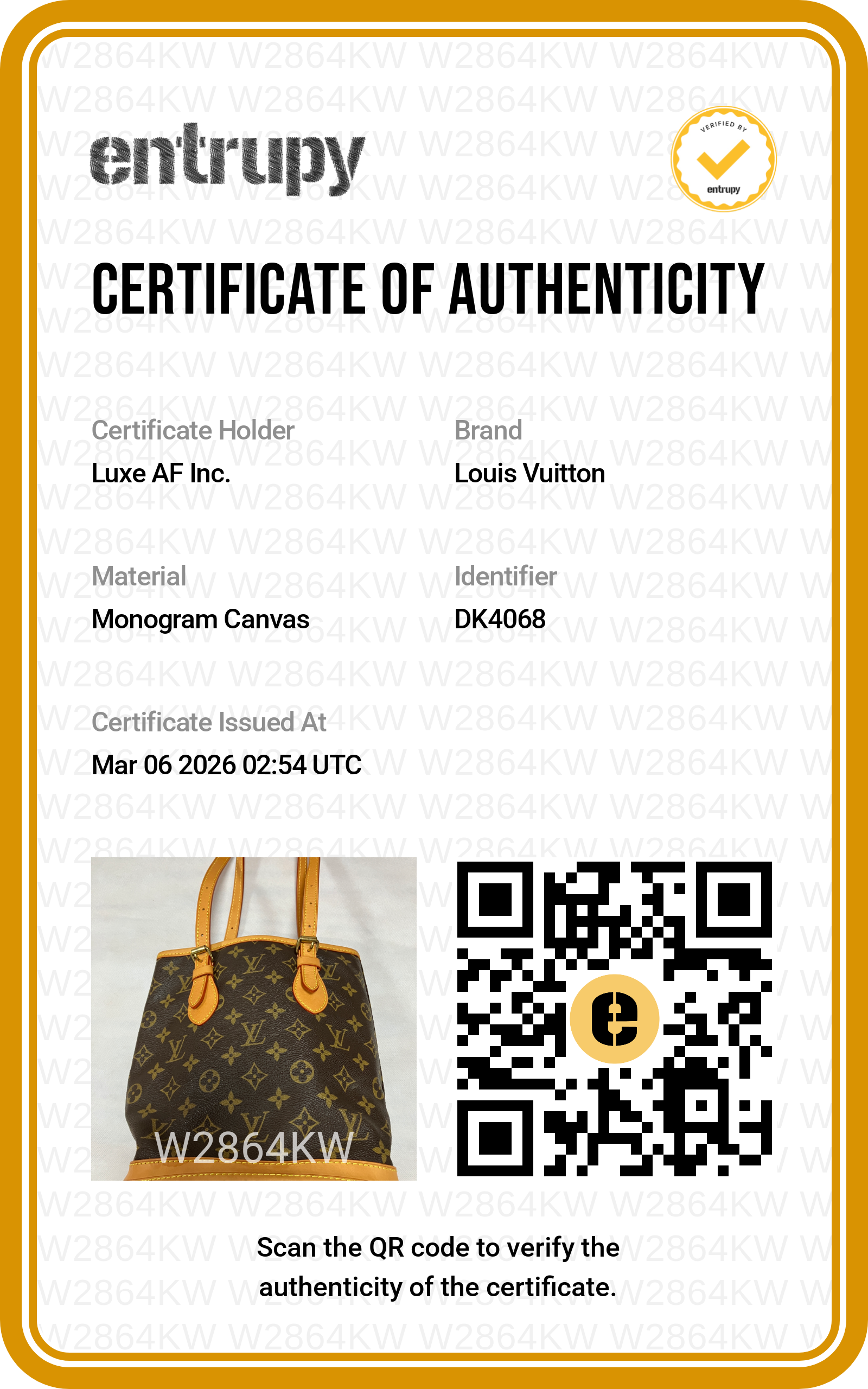 Louis Vuitton Monogram Bucket Brown Canvas Shoulder Bag LV2030