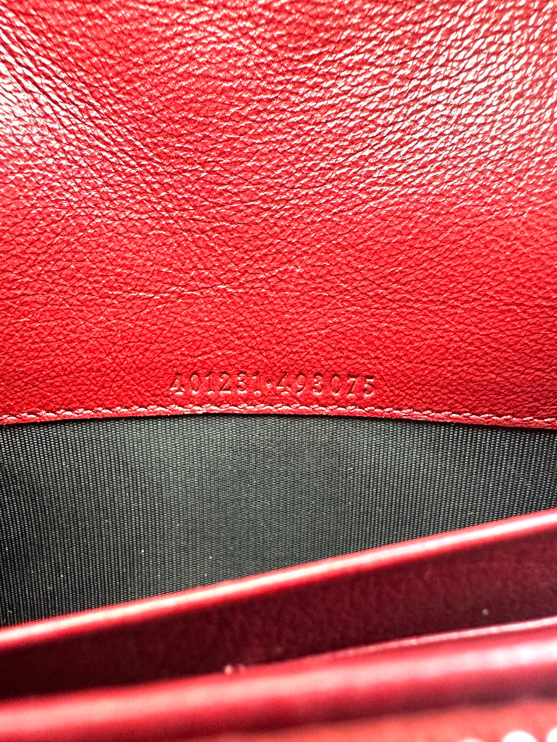 Gucci Dionysus GG Black/White Tweed Wallet On Chain With Red Trim GG647