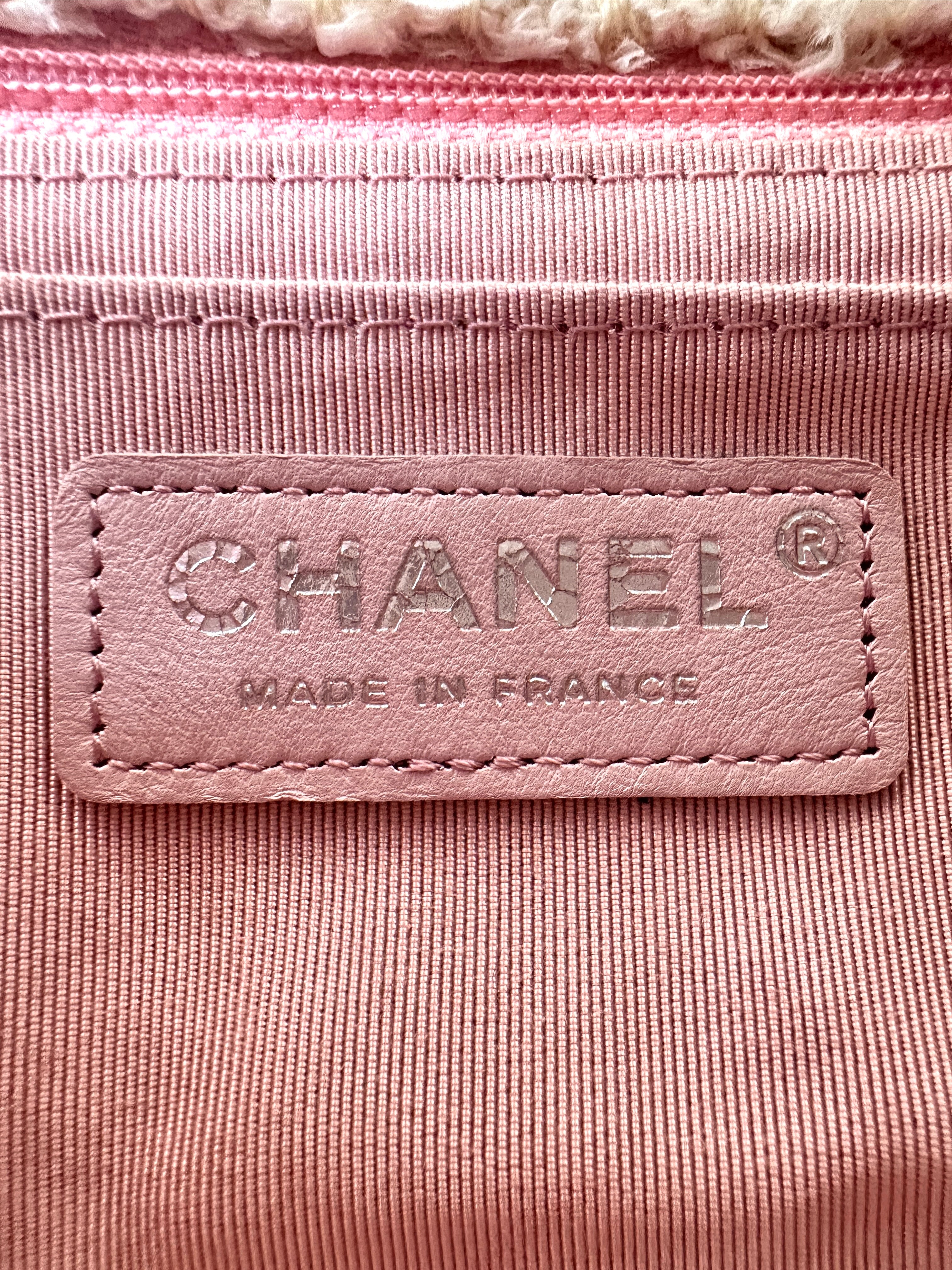 Chanel 18S Classic Flap Pink/Silver Ribbon Knit Tweed Shoulder Bag(25***55) IRIS050