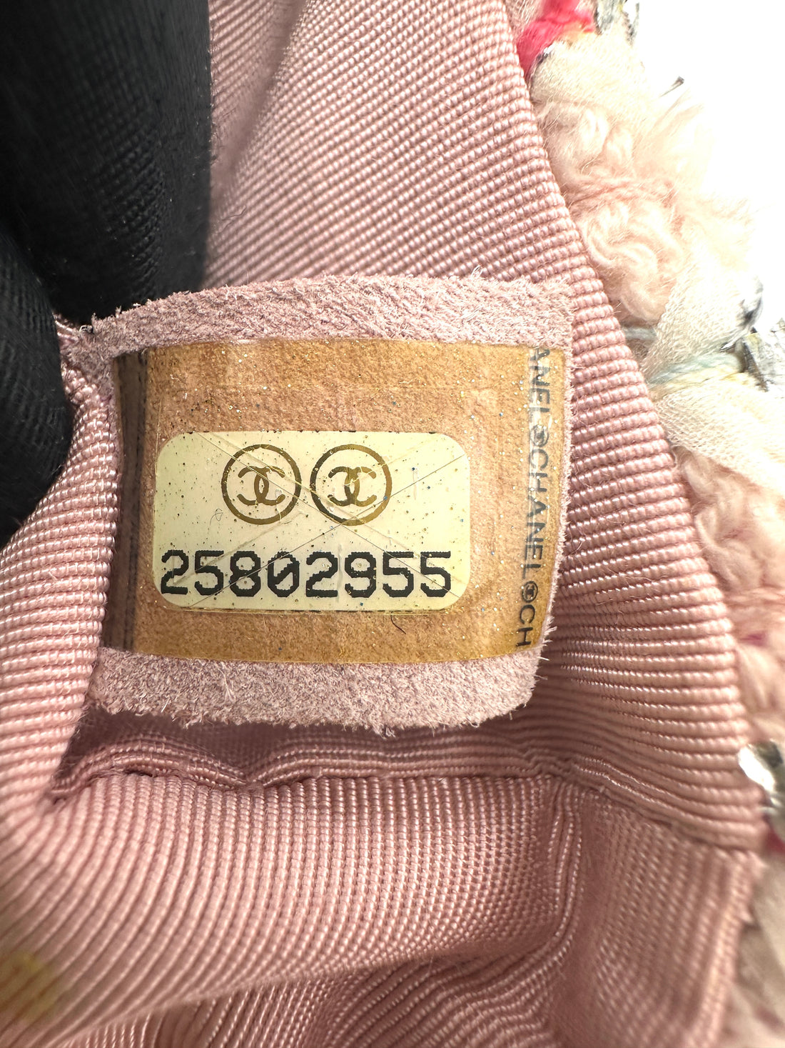 Chanel 18S Classic Flap Pink/Silver Ribbon Knit Tweed Shoulder Bag(25***55) IRIS050
