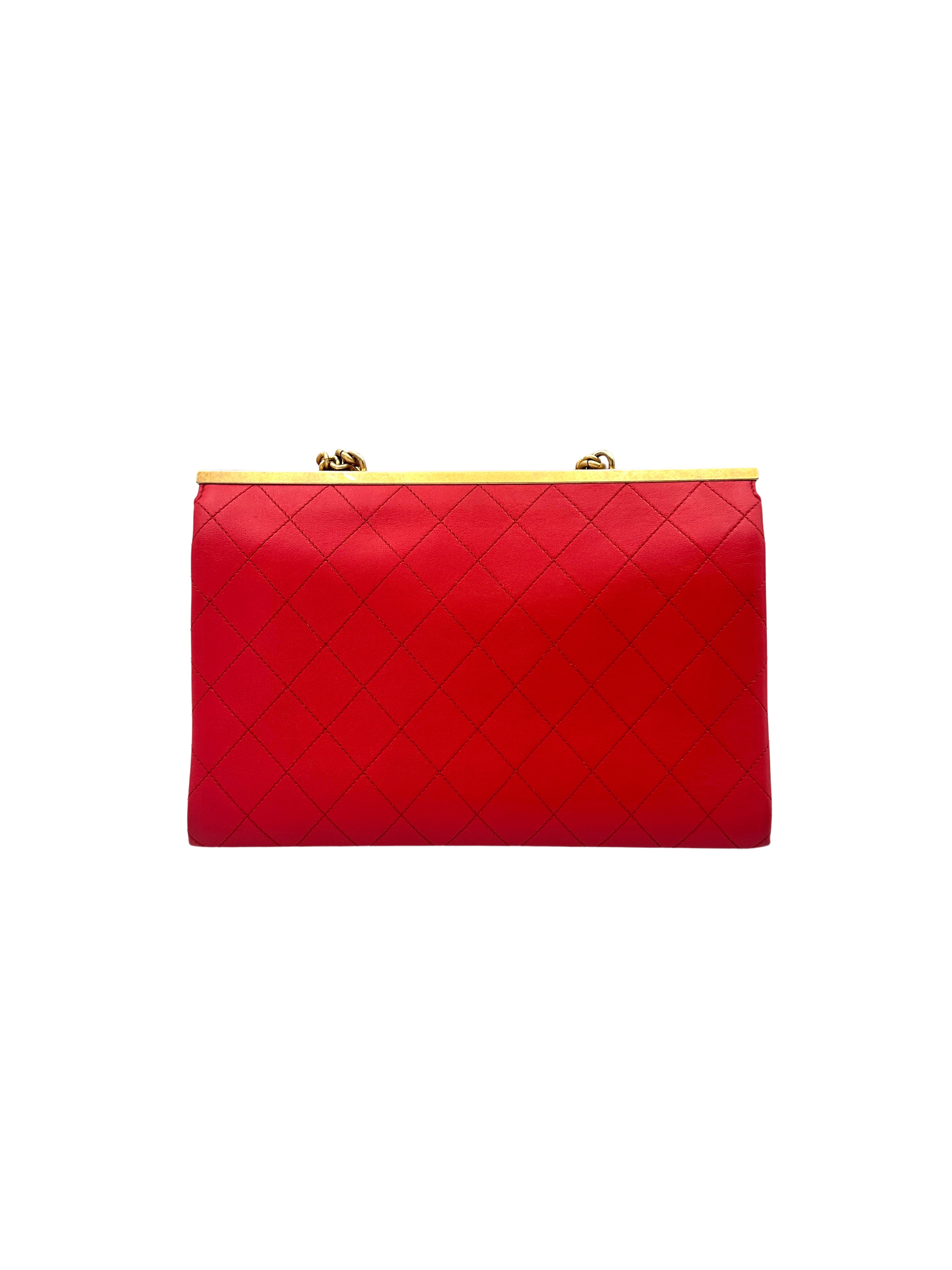 Chanel CoCo Luxe Red Quilted Calfskin Flap Bag(29***07) CC1462