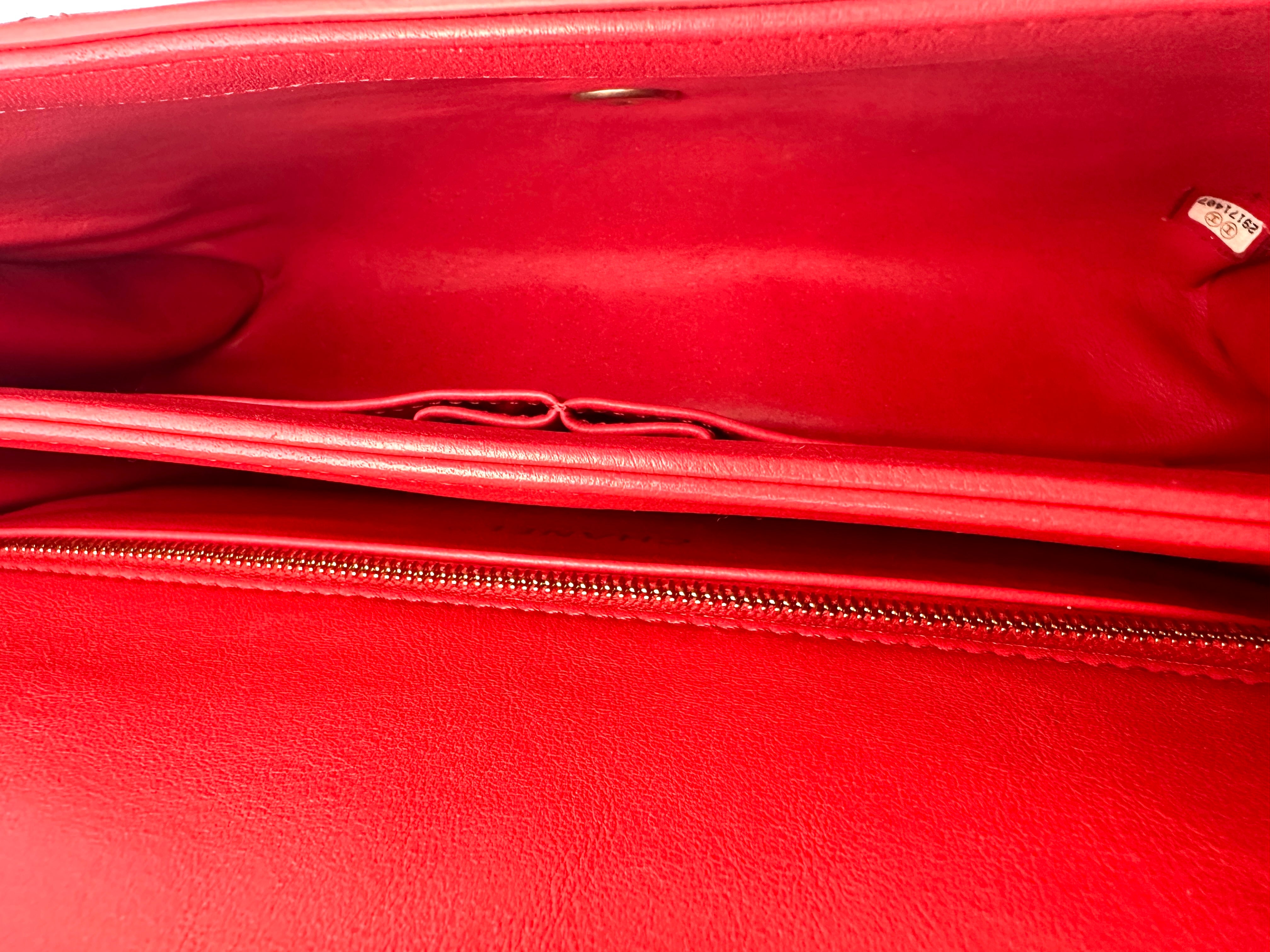 Chanel CoCo Luxe Red Quilted Calfskin Flap Bag(29***07) CC1462