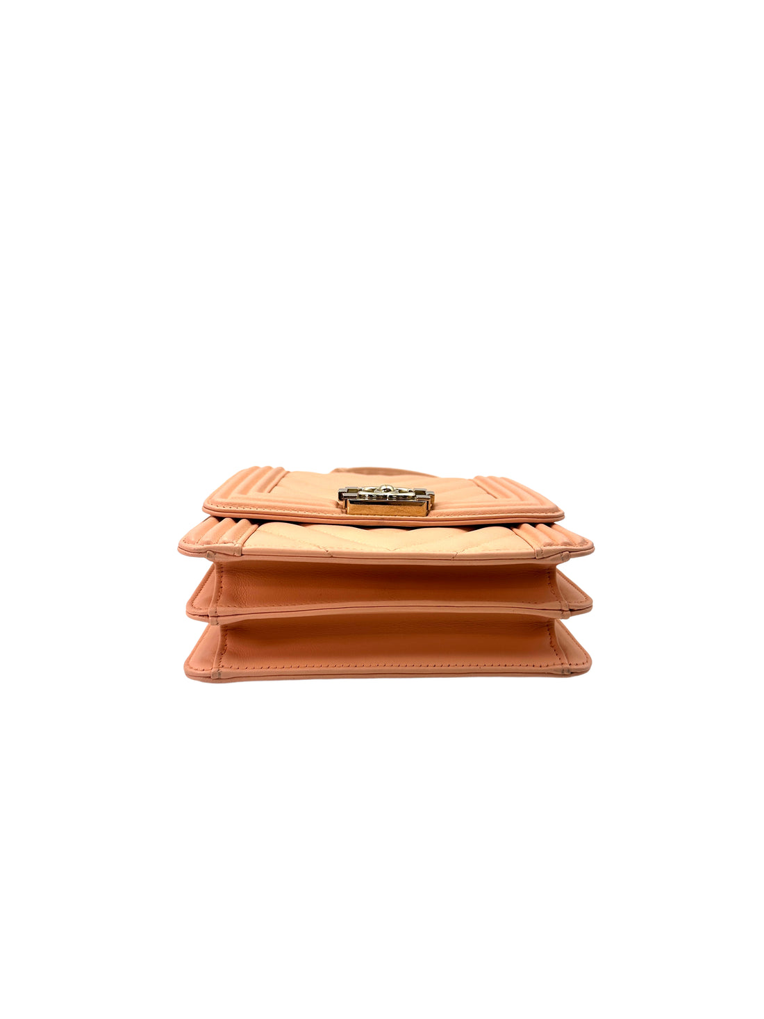 Chanel North South LeBoy Pink Chevron Quilted Leather Shoulder Bag With Gold Buckle(29***27) CC1463