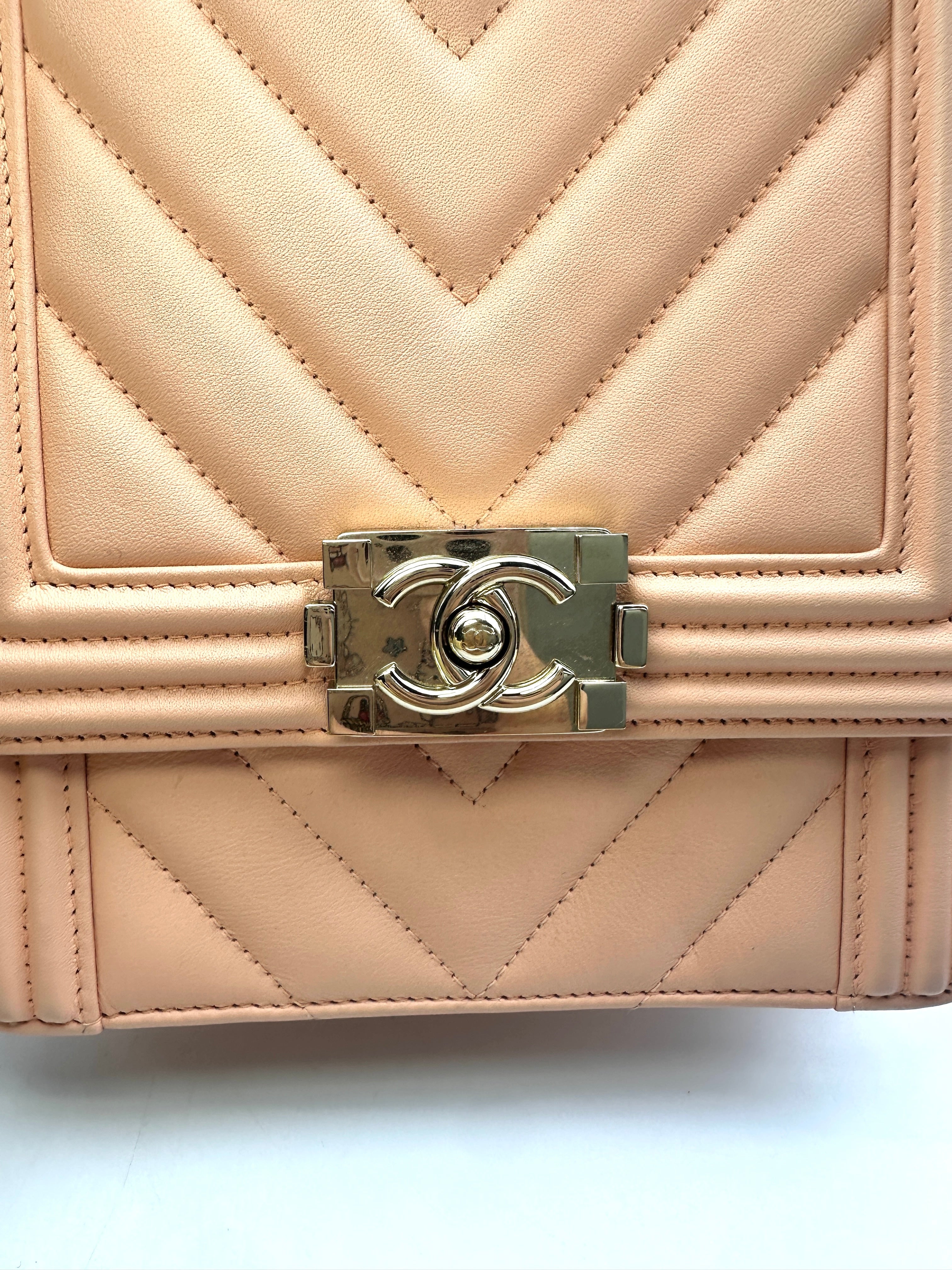 Chanel North South LeBoy Pink Chevron Quilted Leather Shoulder Bag With Gold Buckle(29***27) CC1463