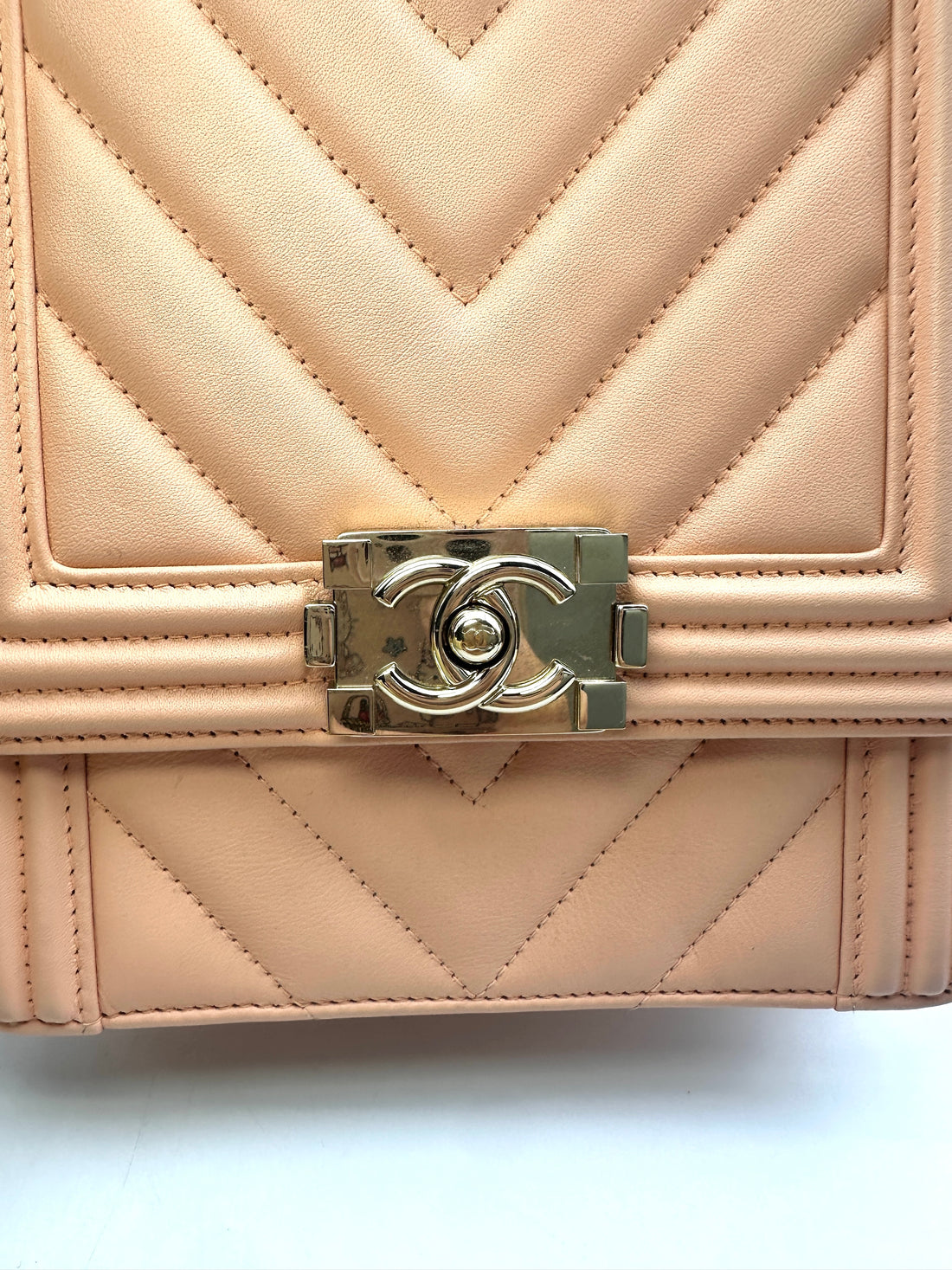 Chanel North South LeBoy Pink Chevron Quilted Leather Shoulder Bag With Gold Buckle(29***27) CC1463