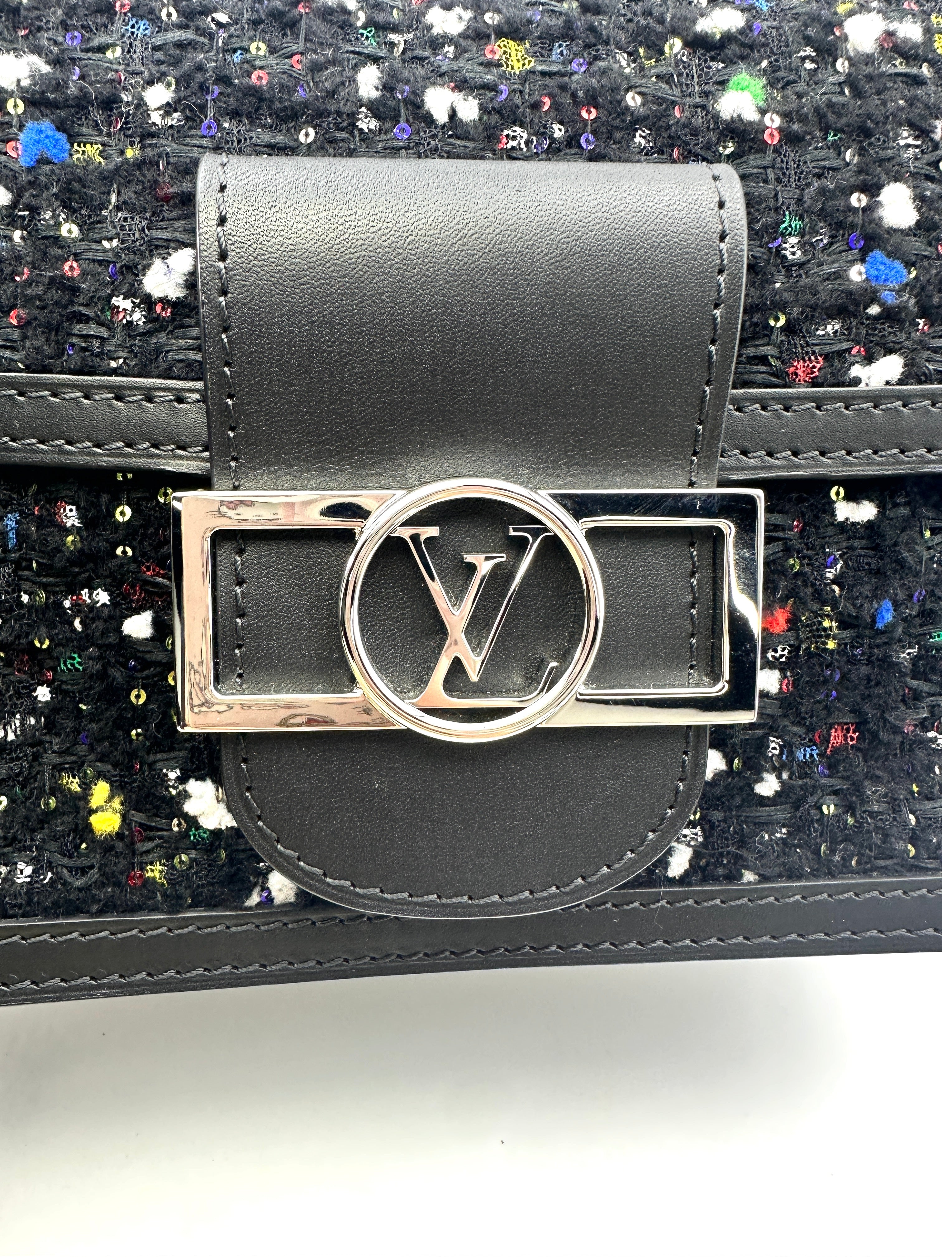 Louis Vuitton Dauphine Black Tweed & Spangles Shoulder Bag LV2036