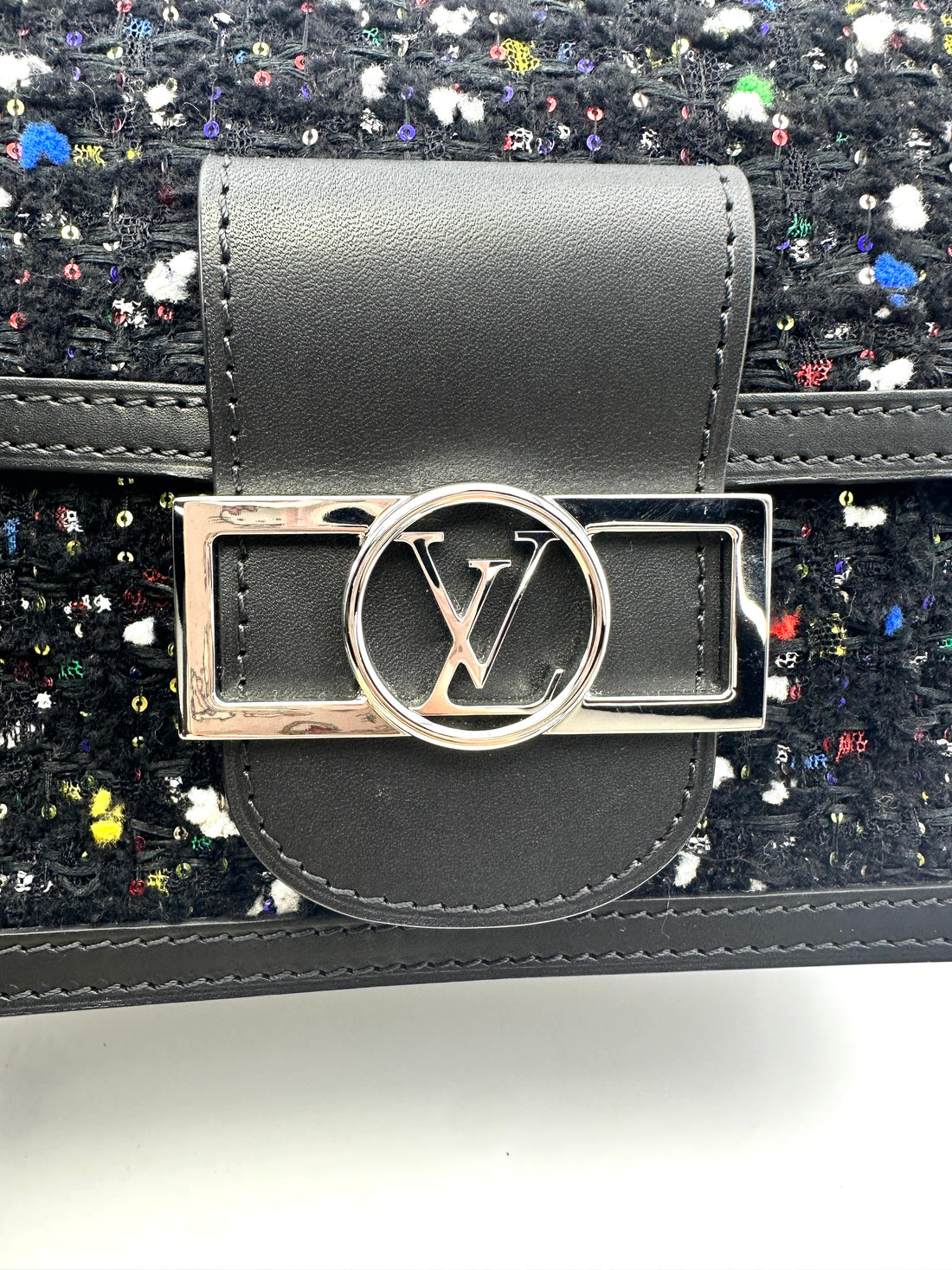 Louis Vuitton Dauphine Black Tweed & Spangles Shoulder Bag LV2036