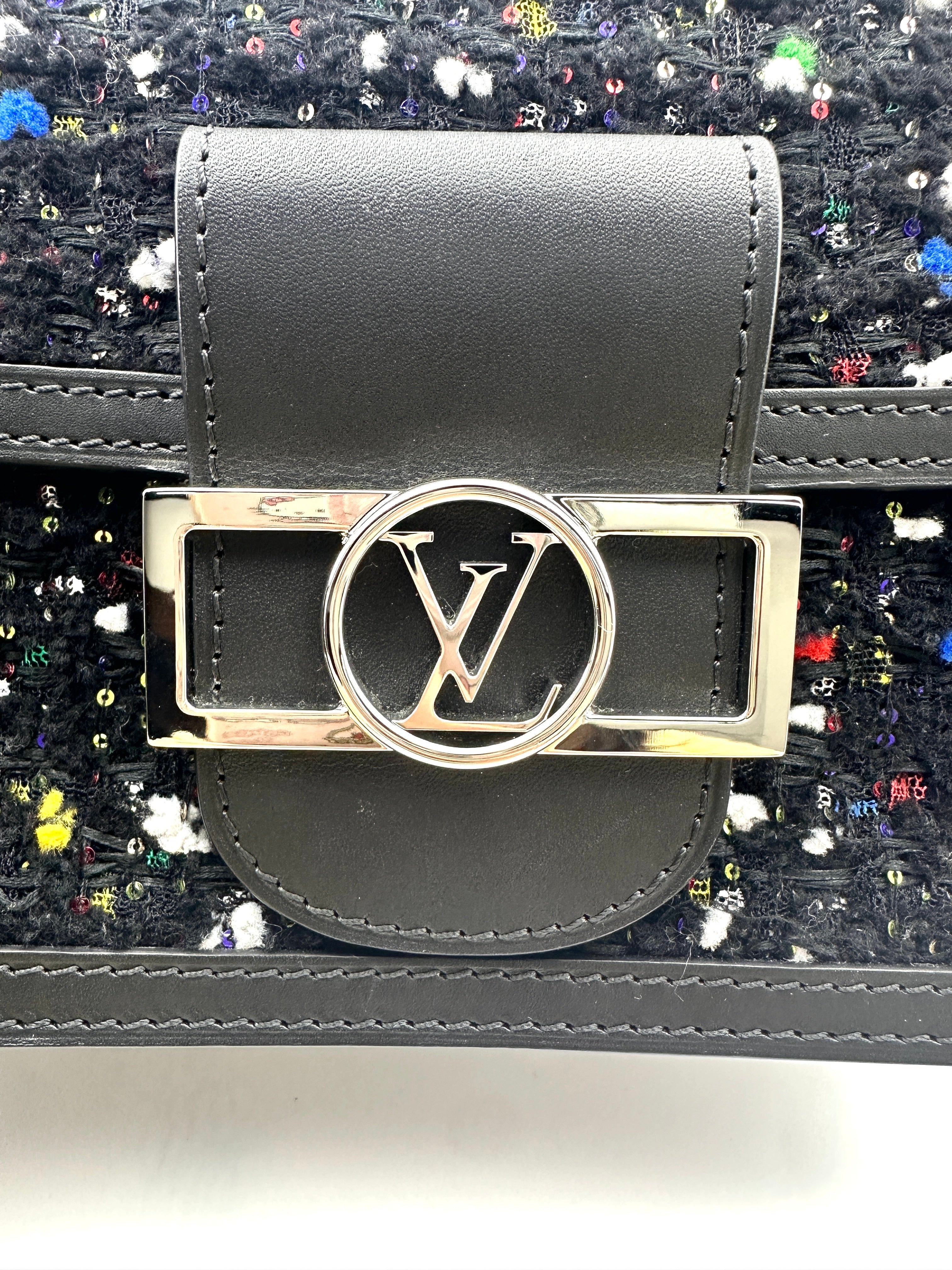 Louis Vuitton Dauphine Black Tweed & Spangles Shoulder Bag LV2036